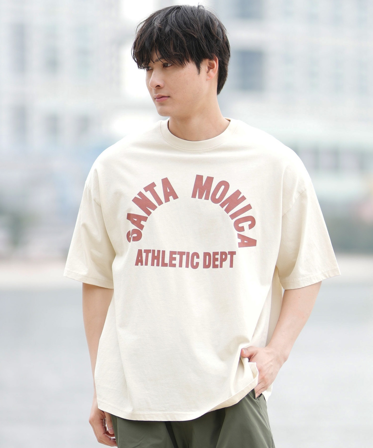 DEAR LAUREL ディアローレル 半袖 Tシャツ メンズ フロントプリント ヴィンテージ風 JM SANTA MONICA DL25S-JM01(OFF-M)