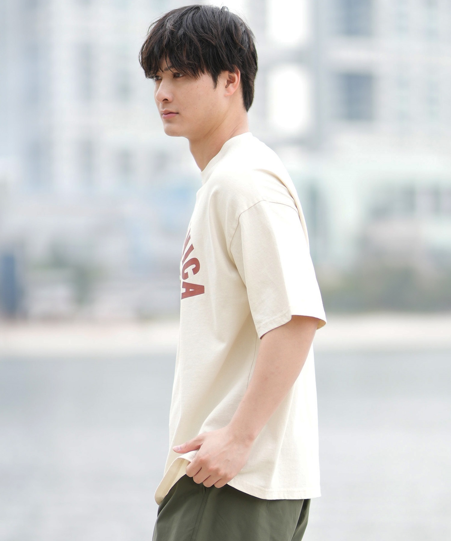 DEAR LAUREL ディアローレル 半袖 Tシャツ メンズ フロントプリント ヴィンテージ風 JM SANTA MONICA DL25S-JM01(OFF-M)