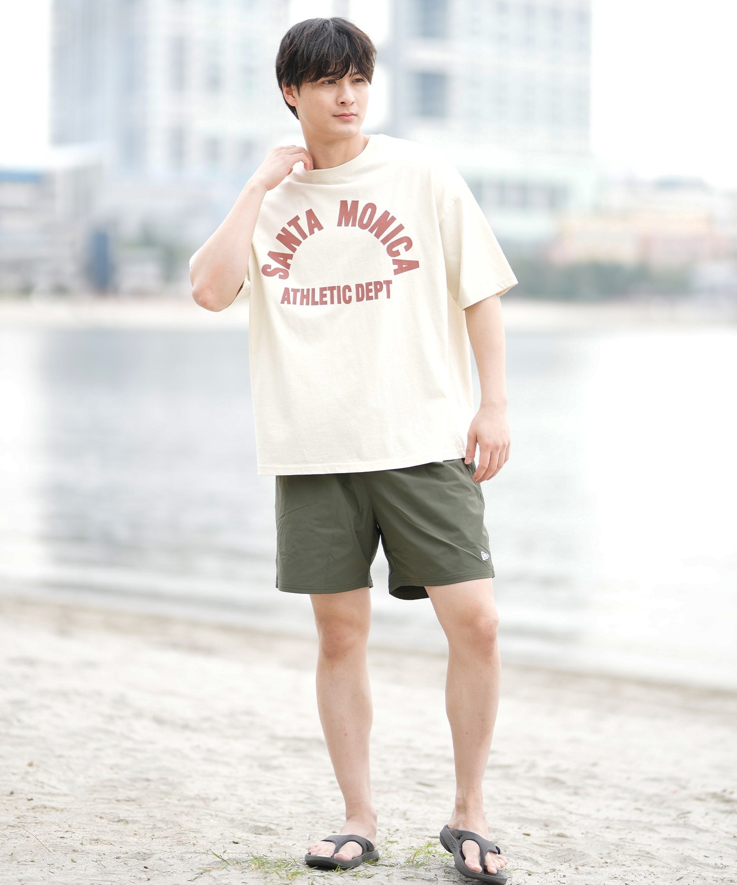 DEAR LAUREL ディアローレル 半袖 Tシャツ メンズ フロントプリント ヴィンテージ風 JM SANTA MONICA DL25S-JM01(OFF-M)