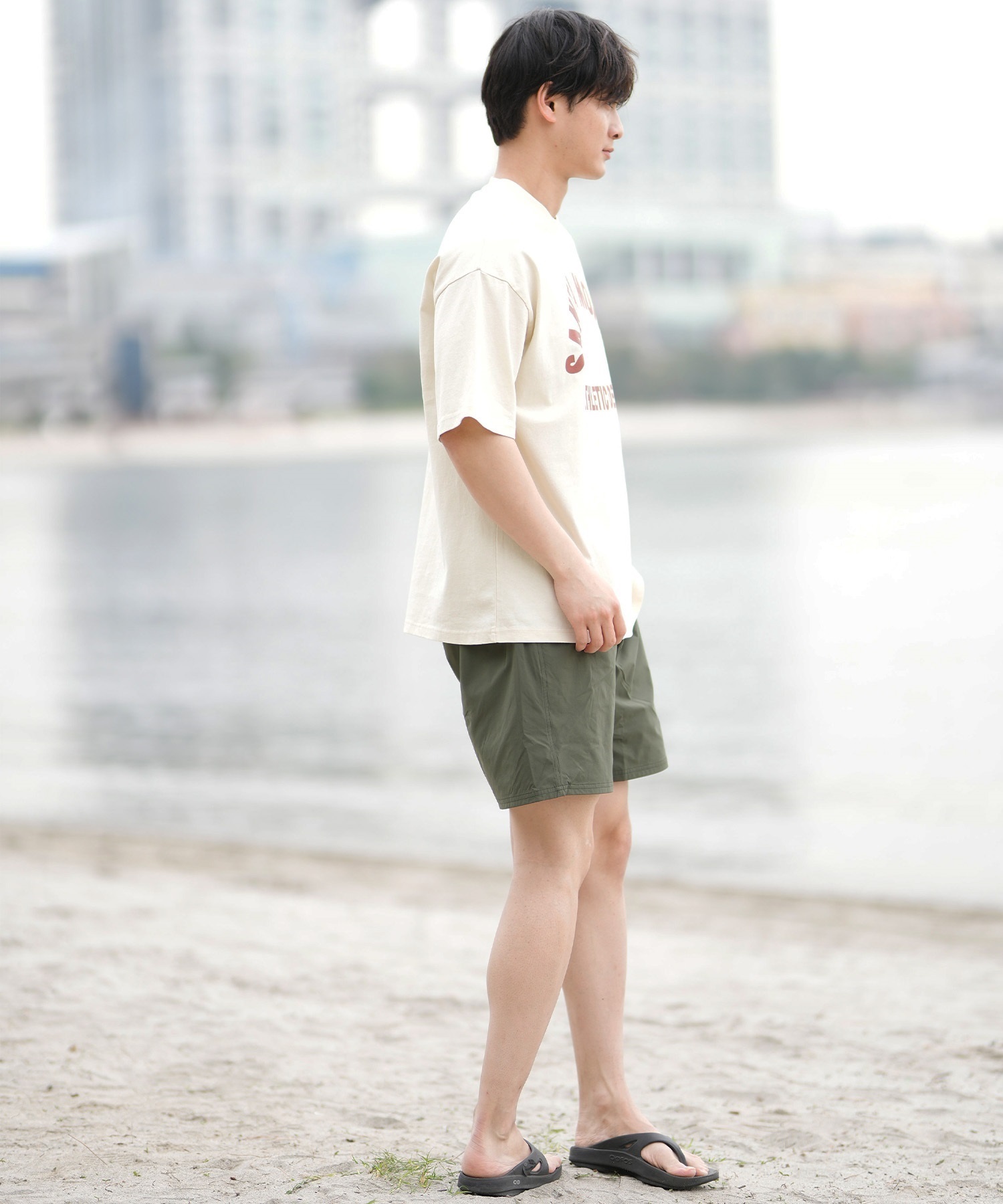 DEAR LAUREL ディアローレル 半袖 Tシャツ メンズ フロントプリント ヴィンテージ風 JM SANTA MONICA DL25S-JM01(OFF-M)
