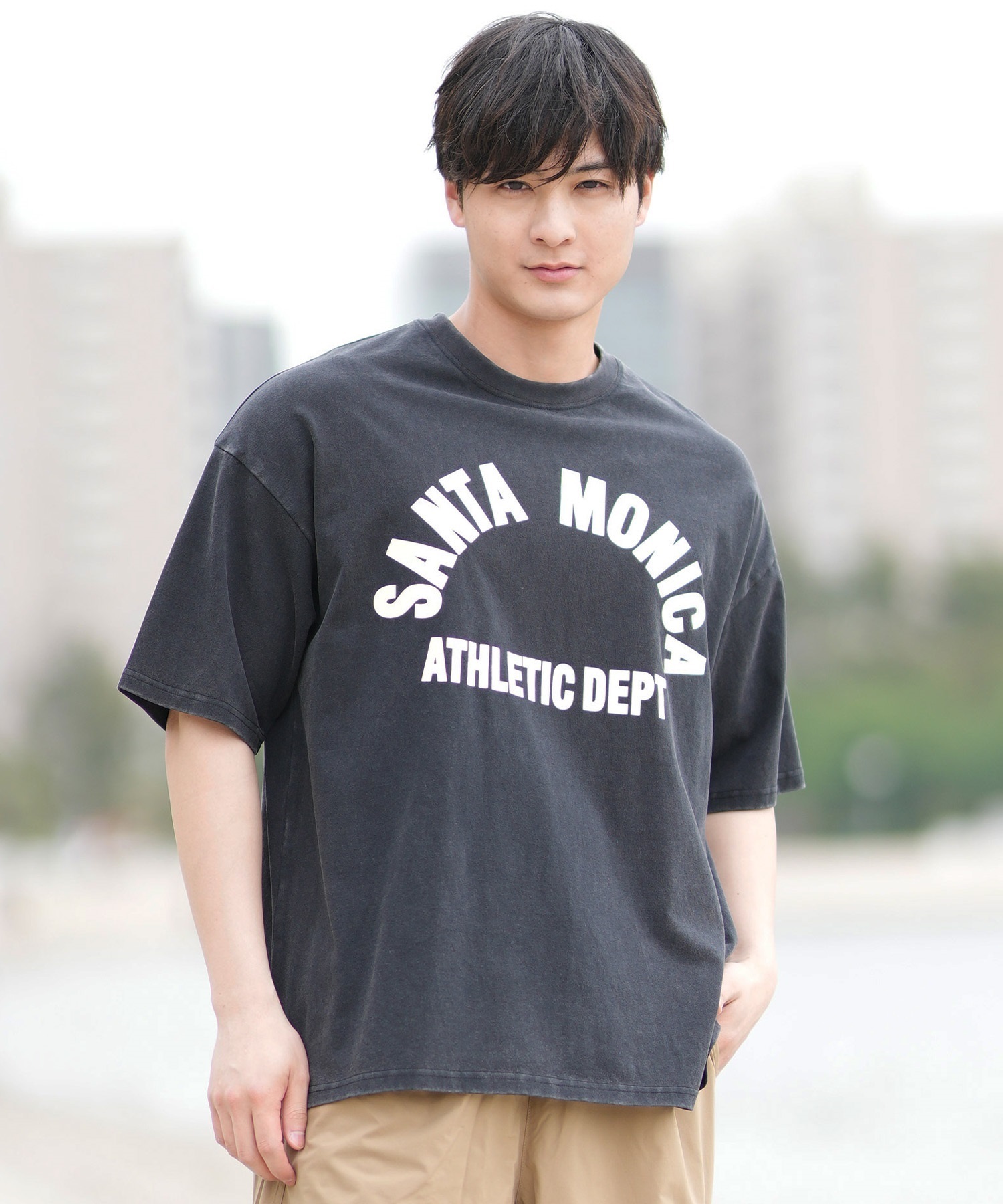 DEAR LAUREL ディアローレル 半袖 Tシャツ メンズ フロントプリント ヴィンテージ風 JM SANTA MONICA DL25S-JM01(OFF-M)