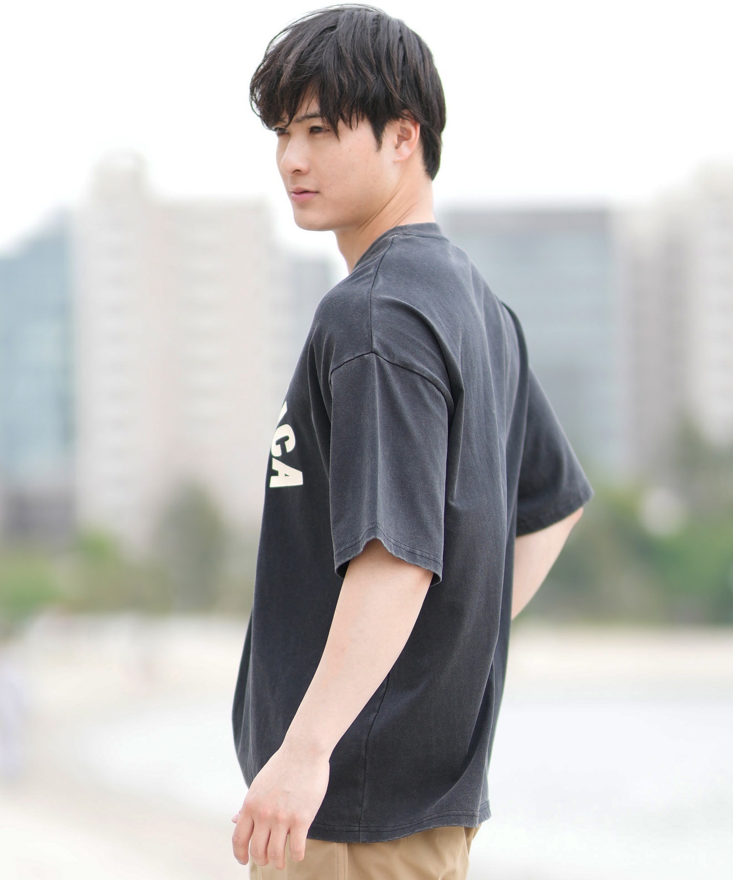 DEAR LAUREL ディアローレル 半袖 Tシャツ メンズ フロントプリント ヴィンテージ風 JM SANTA MONICA DL25S-JM01(OFF-M)