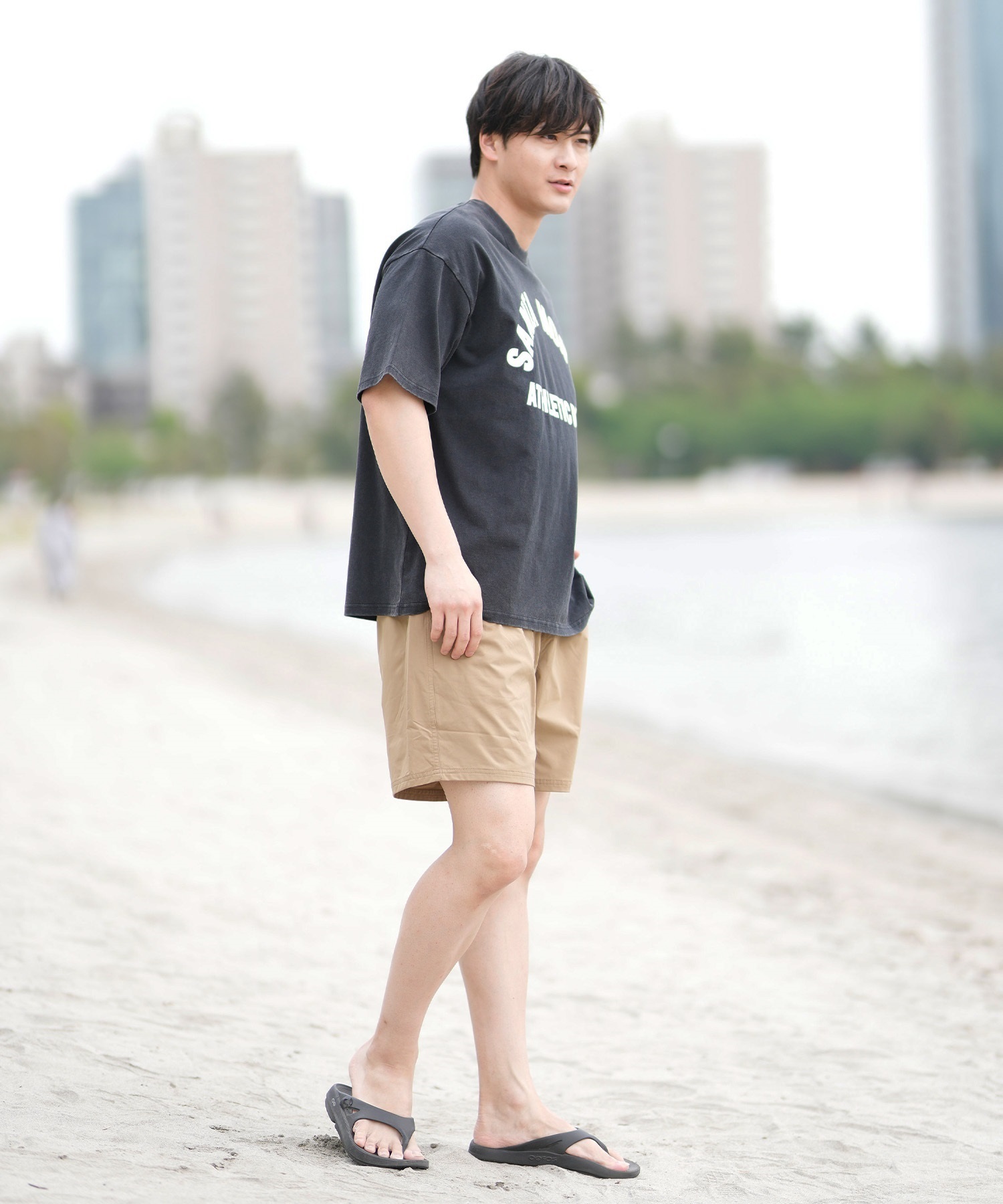 DEAR LAUREL ディアローレル 半袖 Tシャツ メンズ フロントプリント ヴィンテージ風 JM SANTA MONICA DL25S-JM01(OFF-M)