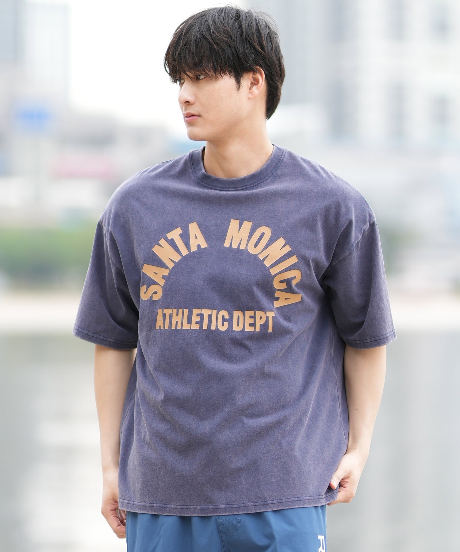 DEAR LAUREL ディアローレル 半袖 Tシャツ メンズ フロントプリント ヴィンテージ風 JM SANTA MONICA DL25S-JM01(OFF-M)