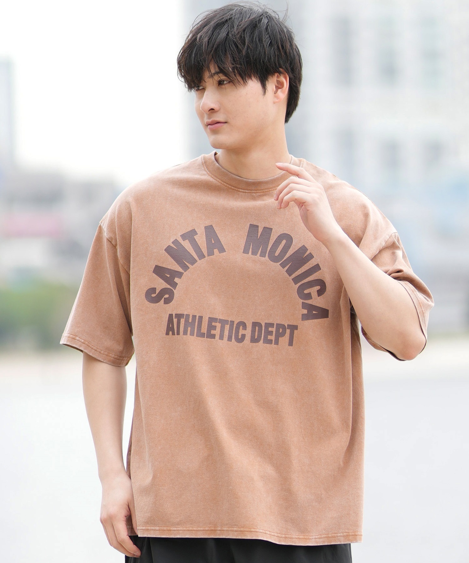 DEAR LAUREL ディアローレル 半袖 Tシャツ メンズ フロントプリント ヴィンテージ風 JM SANTA MONICA DL25S-JM01(OFF-M)