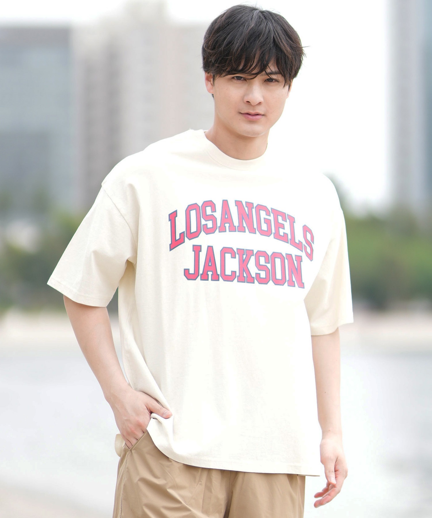 DEAR LAUREL ディアローレル 半袖 Tシャツ メンズ フロントプリント ヴィンテージ風 JM LA JACSON DL25S-JM02(CHA-M)