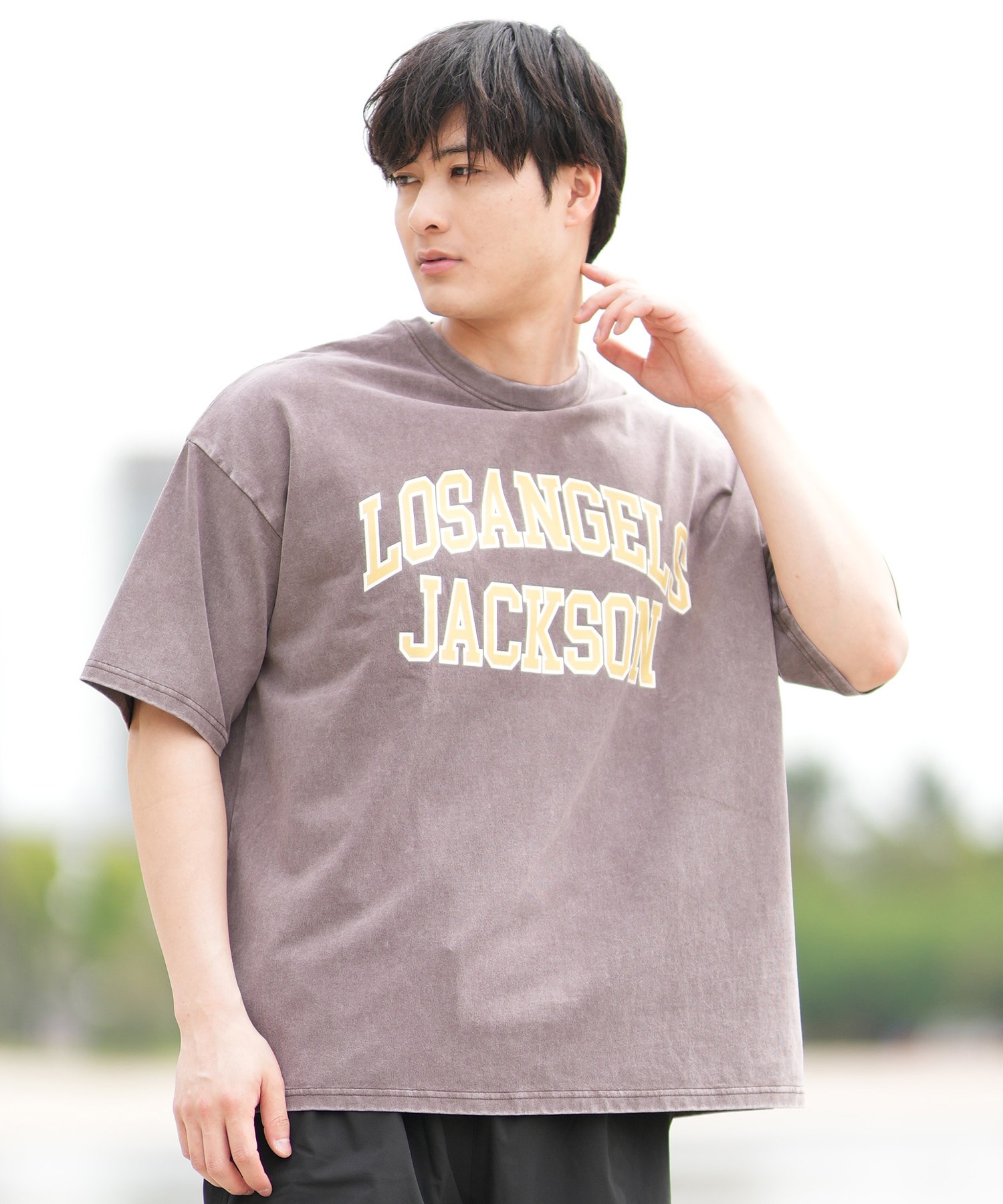 DEAR LAUREL ディアローレル 半袖 Tシャツ メンズ フロントプリント ヴィンテージ風 JM LA JACSON DL25S-JM02(CHA-M)