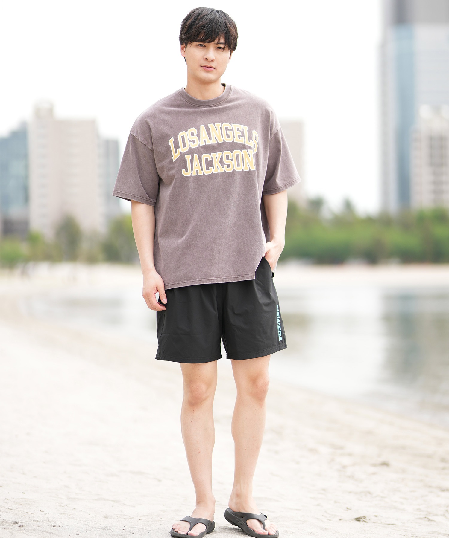DEAR LAUREL ディアローレル 半袖 Tシャツ メンズ フロントプリント ヴィンテージ風 JM LA JACSON DL25S-JM02(CHA-M)