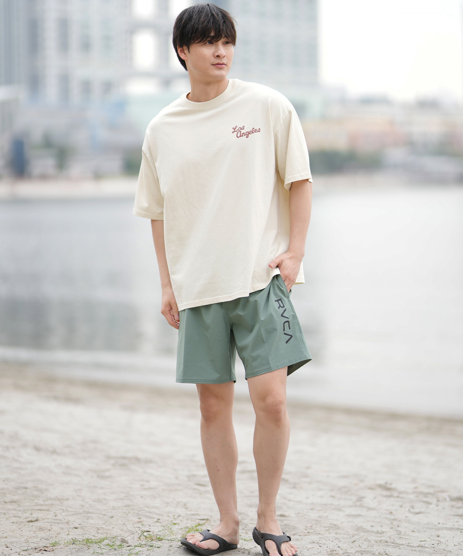 DEAR LAUREL ディアローレル 半袖 Tシャツ メンズ バックプリント ヴィンテージ風 JM LOS ANGELS DL25S-JM03(OFF-M)