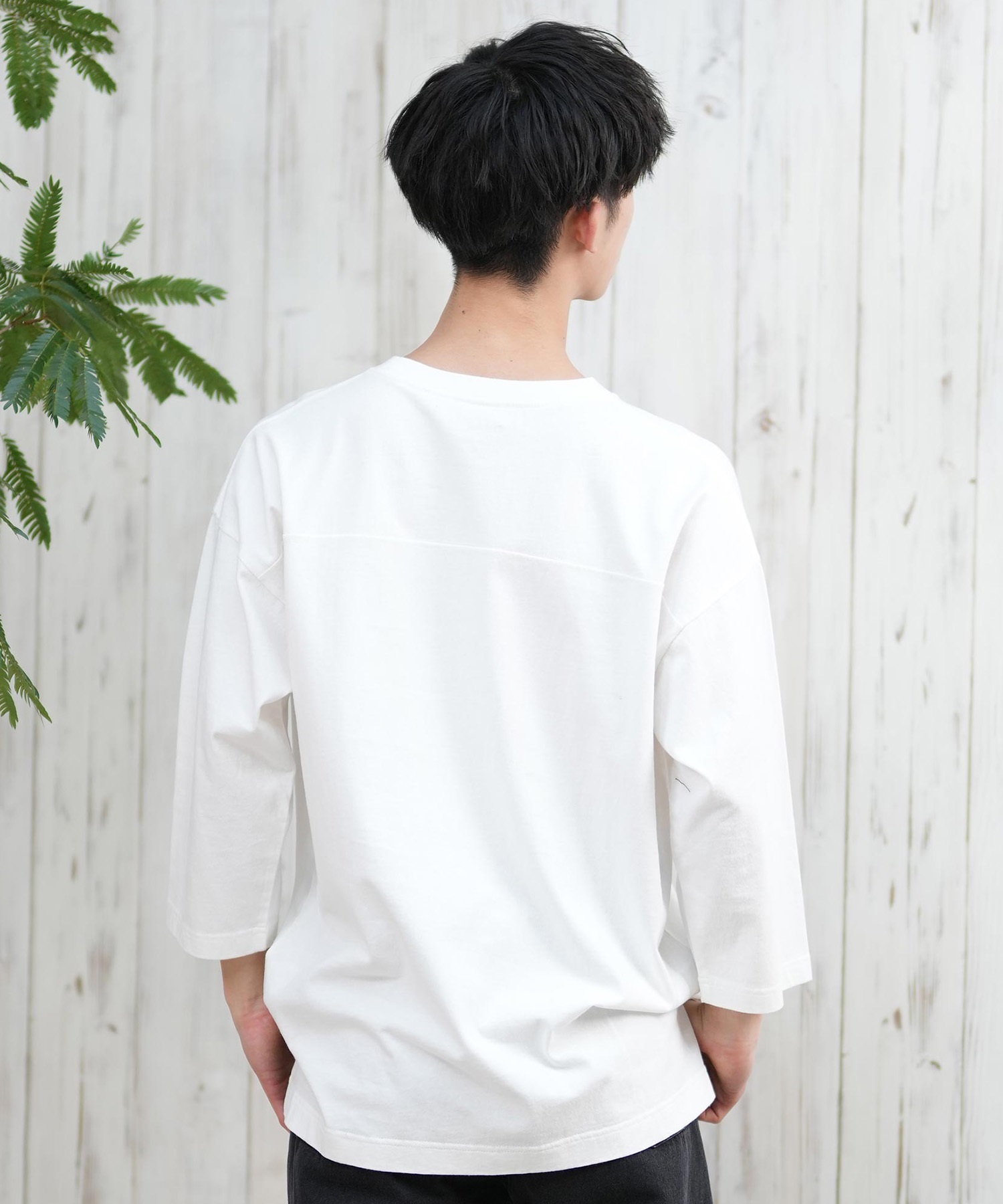 DEAR LAUREL ディアローレル 長袖 Tシャツ メンズ 七分袖 ロンT フロントプリント CAL 3 4 SLEEVE TEE D25S2200(WHT-M)