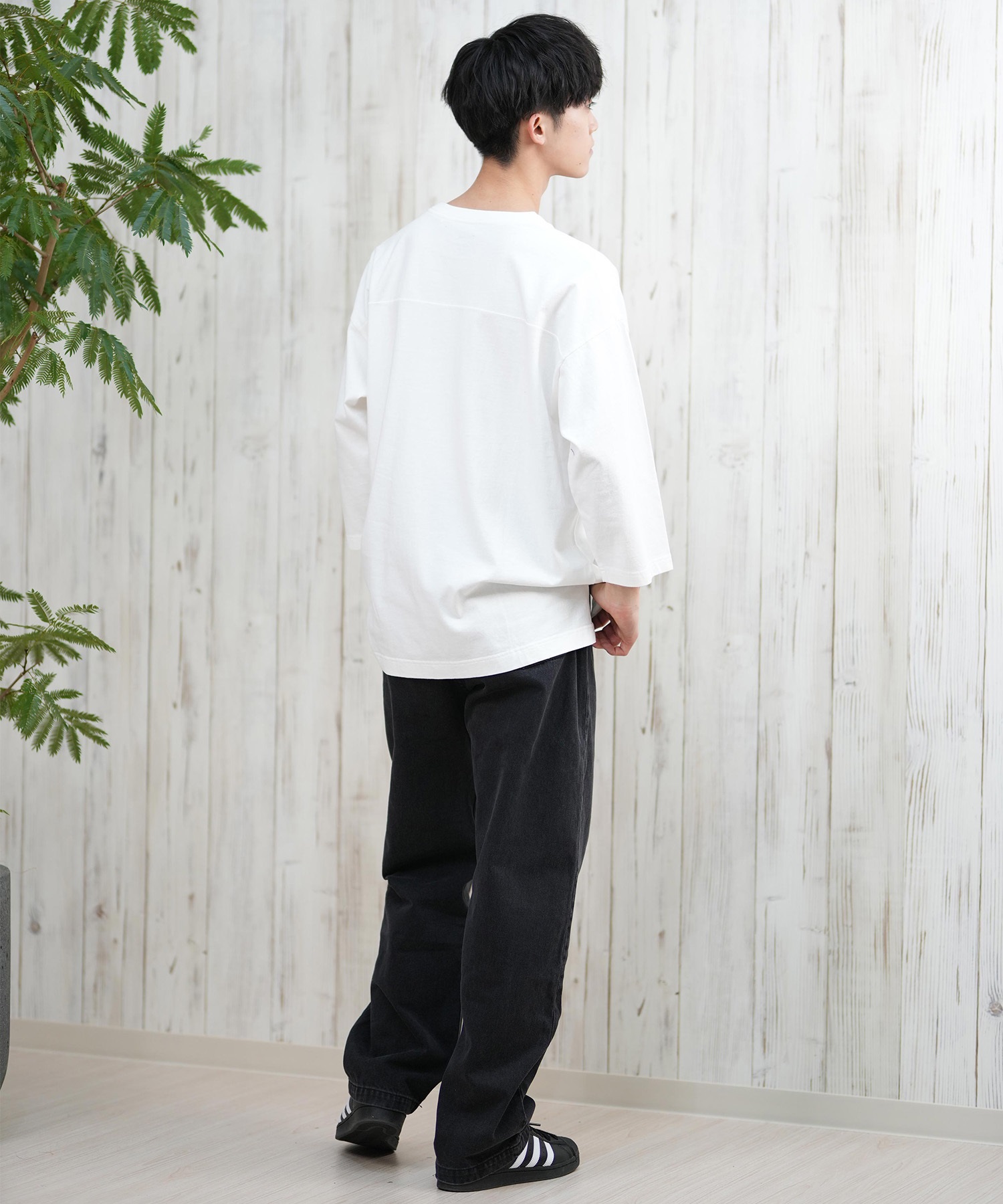 DEAR LAUREL ディアローレル 長袖 Tシャツ メンズ 七分袖 ロンT フロントプリント CAL 3 4 SLEEVE TEE D25S2200(WHT-M)