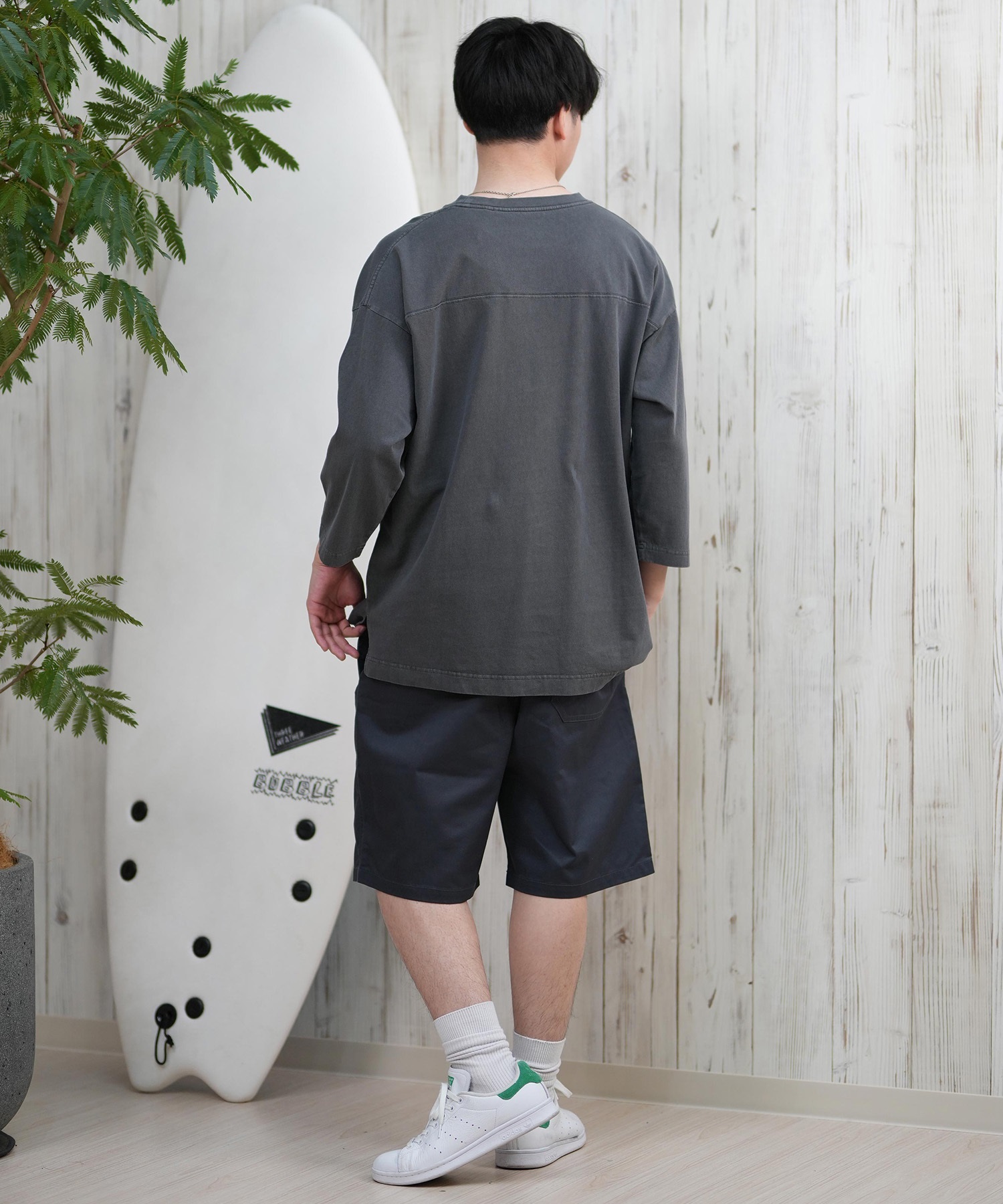 DEAR LAUREL ディアローレル 長袖 Tシャツ メンズ 七分袖 ロンT フロントプリント CAL 3 4 SLEEVE TEE D25S2200(WHT-M)