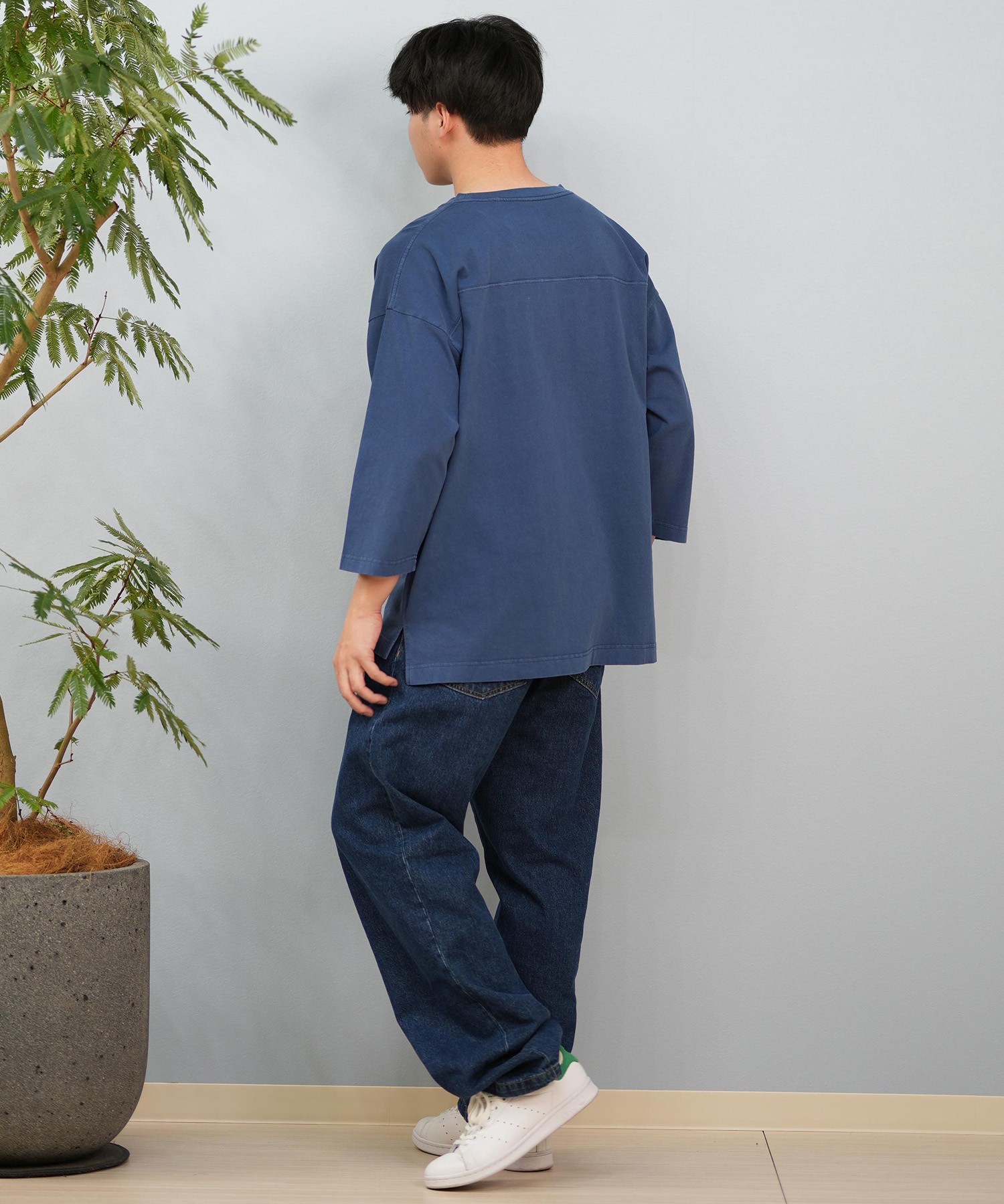 DEAR LAUREL ディアローレル 長袖 Tシャツ メンズ 七分袖 ロンT フロントプリント CAL 3 4 SLEEVE TEE D25S2200(WHT-M)