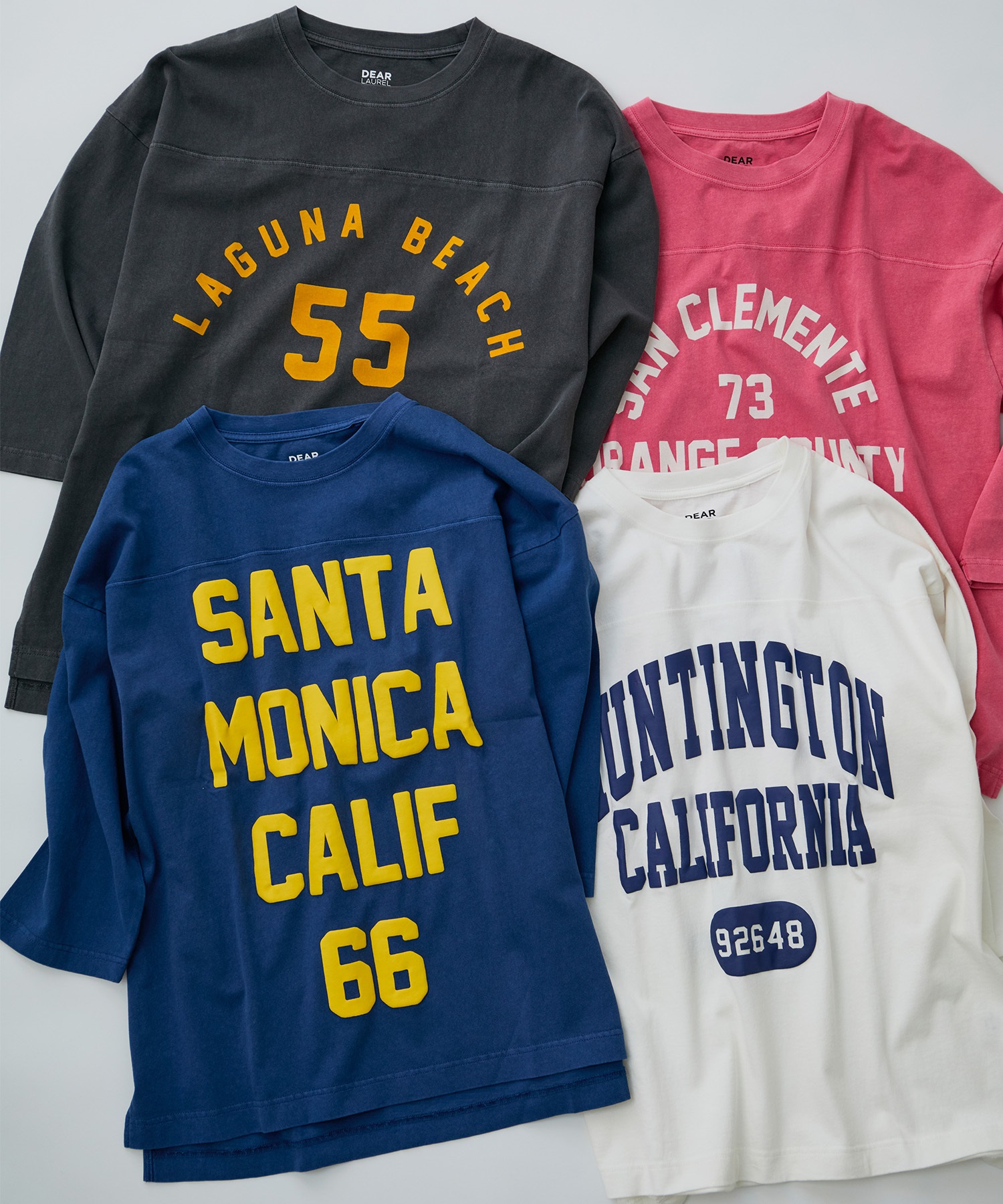 DEAR LAUREL ディアローレル 長袖 Tシャツ メンズ 七分袖 ロンT フロントプリント CAL 3 4 SLEEVE TEE D25S2200(WHT-M)