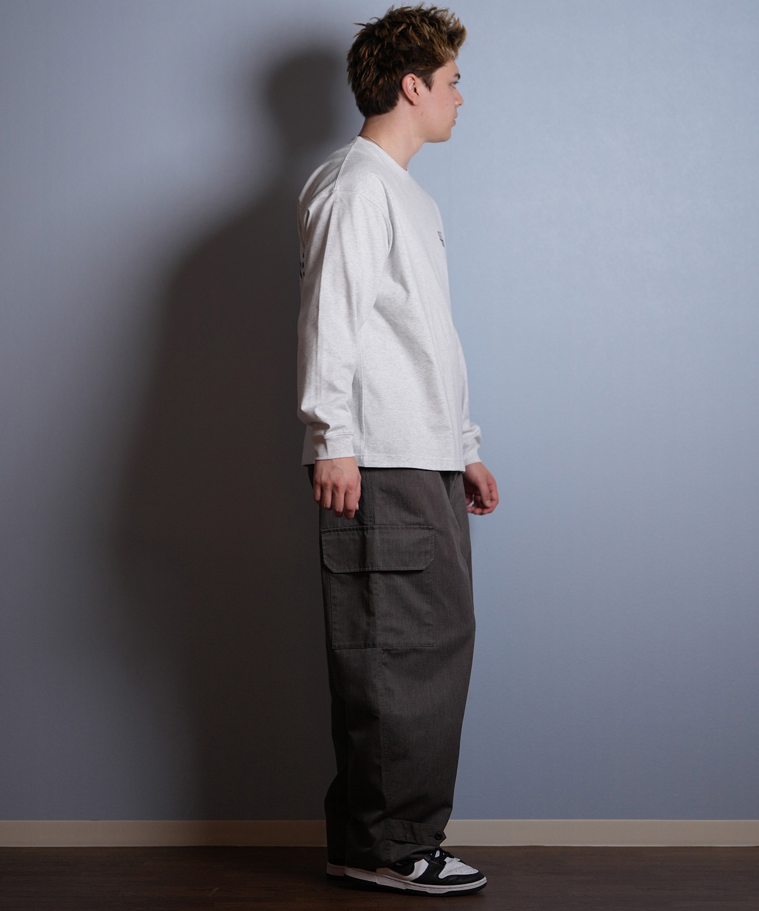 DEAR LAUREL ディアローレル 長袖 Tシャツ ロンT メンズ バックプリント SURF GARDEN LONG SLEEVE D25F-2201(BLK-M)