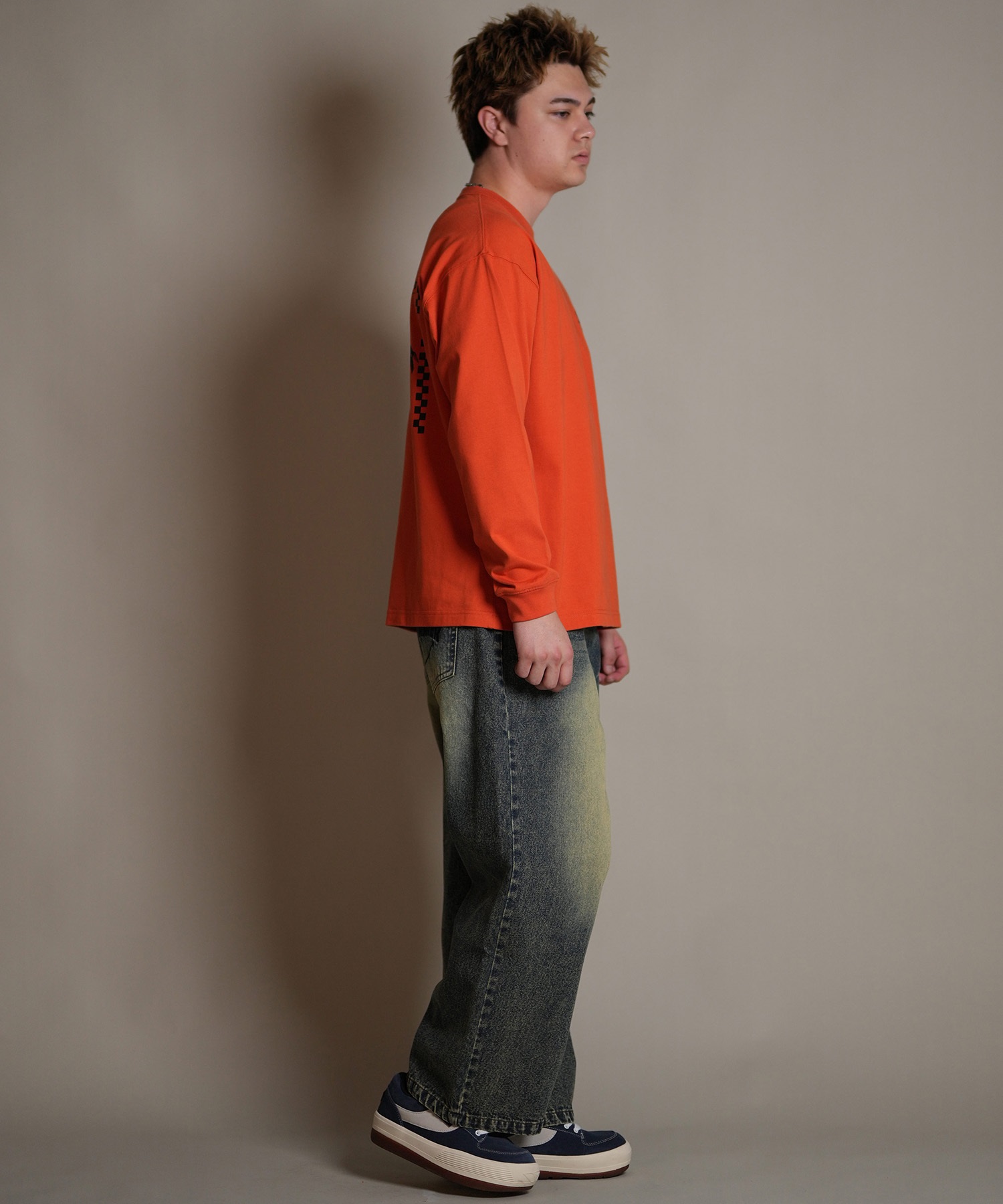 DEAR LAUREL ディアローレル 長袖 Tシャツ ロンT メンズ バックプリント SURF GARDEN LONG SLEEVE D25F-2201(BLK-M)