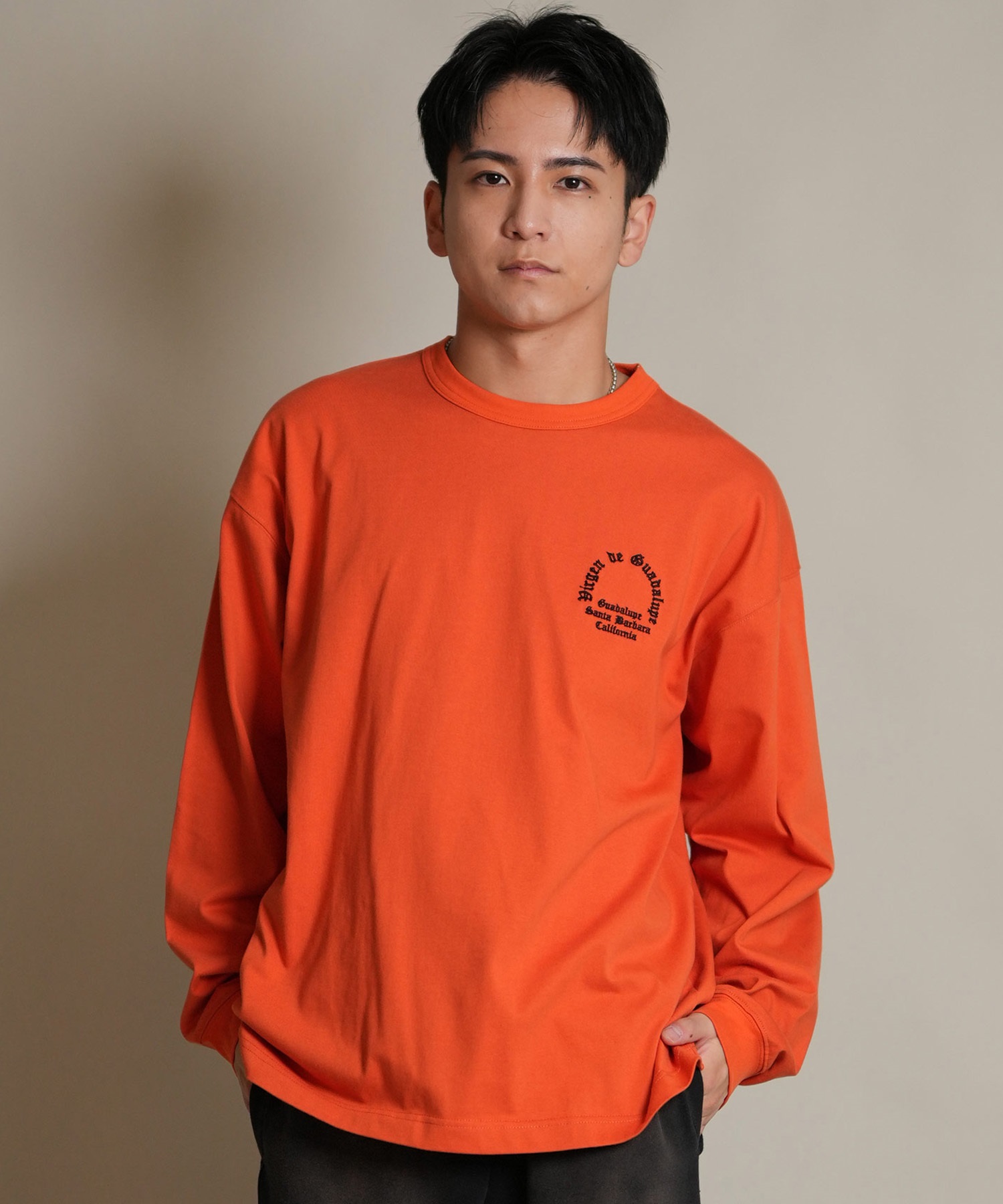 DEAR LAUREL ディアローレル 長袖 Tシャツ ロンT メンズ バックプリント MARIA LONG SLEEVE D25F-2202(OFF-M)