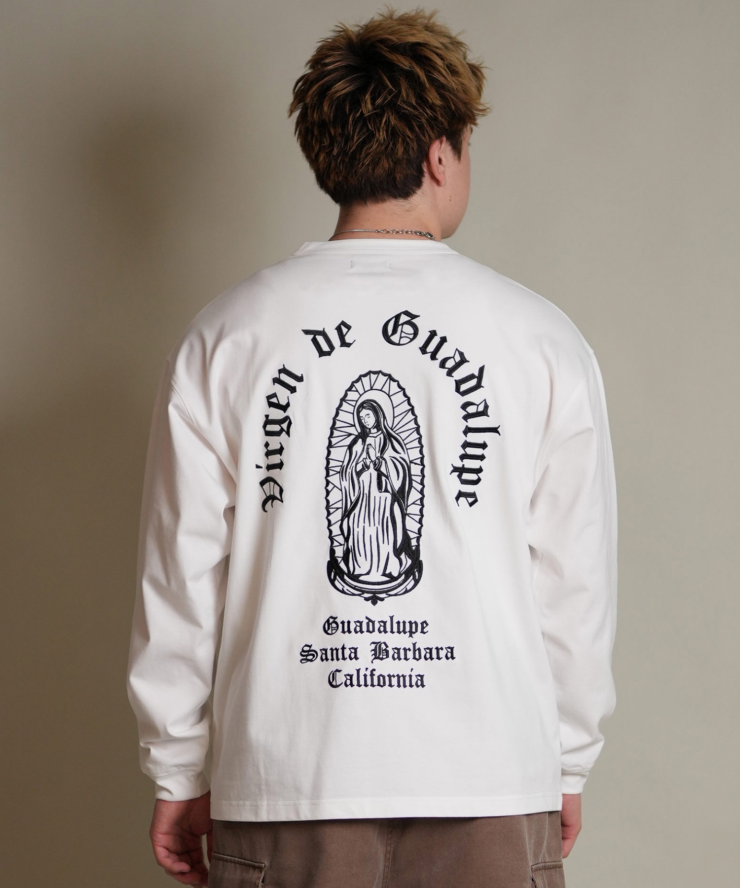 DEAR LAUREL ディアローレル 長袖 Tシャツ ロンT メンズ バックプリント MARIA LONG SLEEVE D25F-2202(OFF-M)