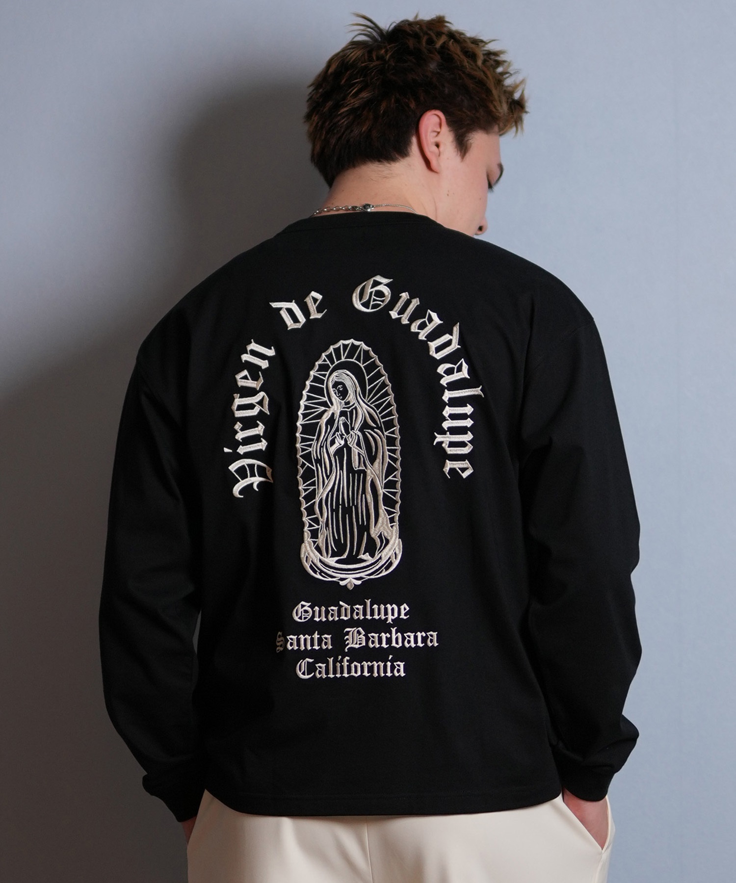 DEAR LAUREL ディアローレル 長袖 Tシャツ ロンT メンズ バックプリント MARIA LONG SLEEVE D25F-2202(OFF-M)