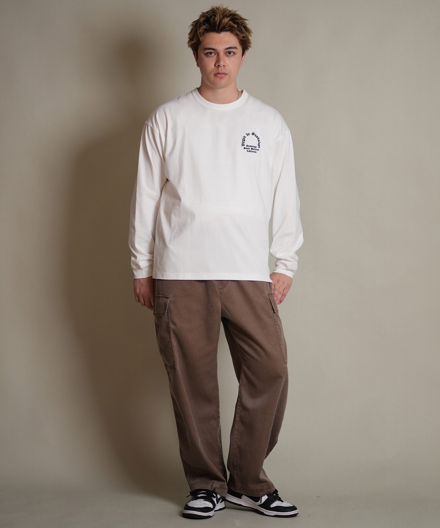 DEAR LAUREL ディアローレル 長袖 Tシャツ ロンT メンズ バックプリント MARIA LONG SLEEVE D25F-2202(OFF-M)