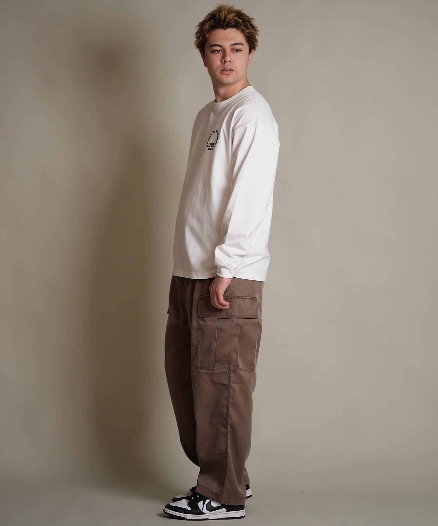 DEAR LAUREL ディアローレル 長袖 Tシャツ ロンT メンズ バックプリント MARIA LONG SLEEVE D25F-2202(OFF-M)