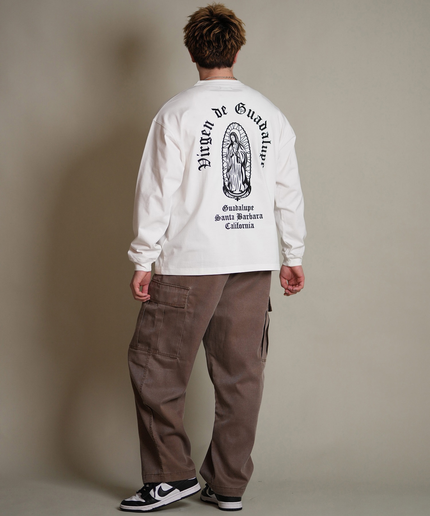 DEAR LAUREL ディアローレル 長袖 Tシャツ ロンT メンズ バックプリント MARIA LONG SLEEVE D25F-2202(OFF-M)