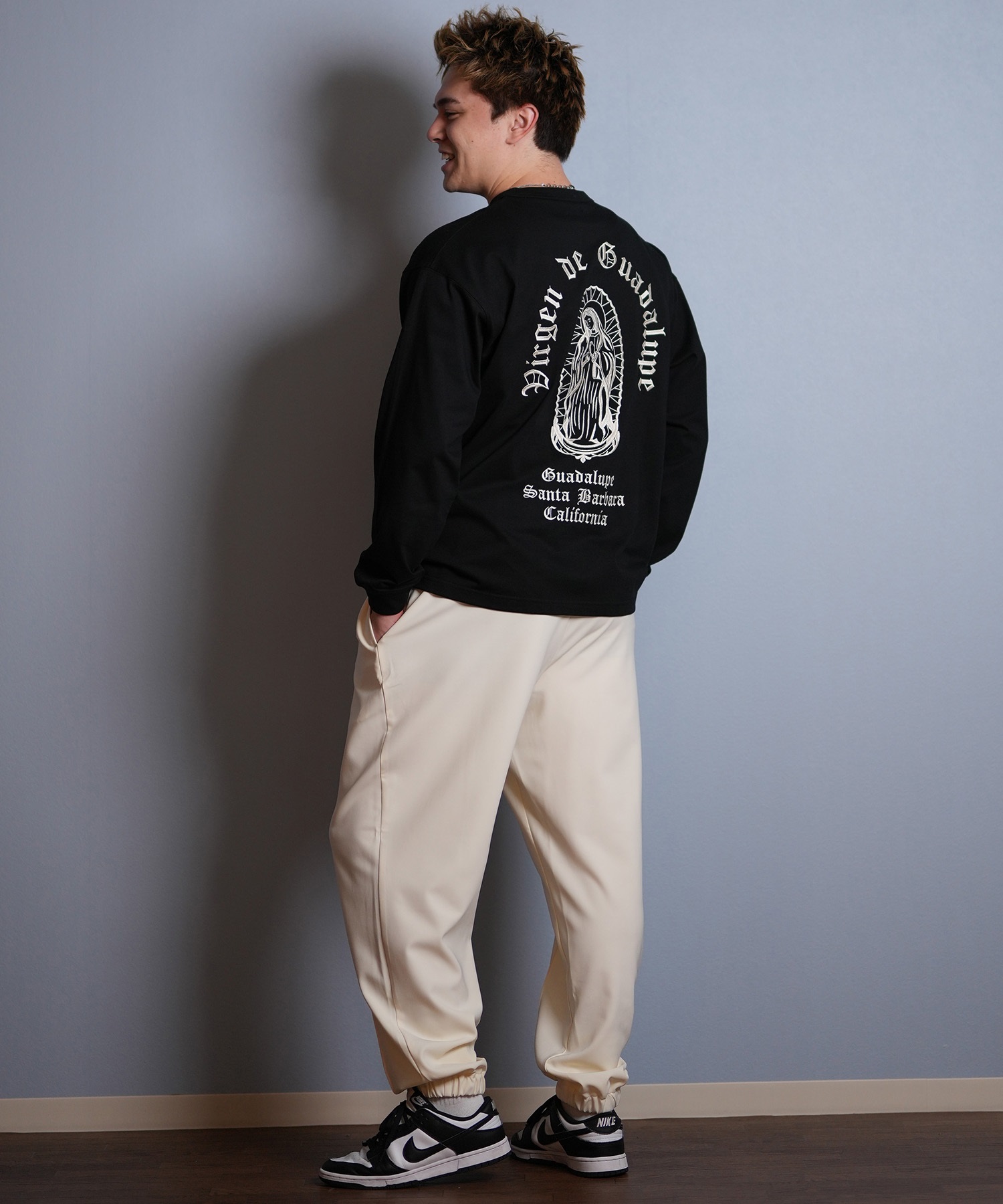 DEAR LAUREL ディアローレル 長袖 Tシャツ ロンT メンズ バックプリント MARIA LONG SLEEVE D25F-2202(OFF-M)