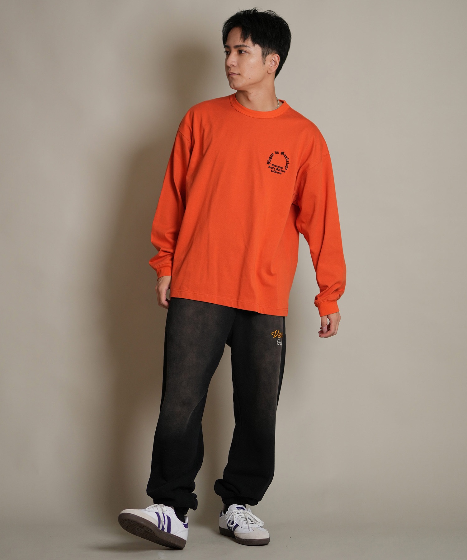 DEAR LAUREL ディアローレル 長袖 Tシャツ ロンT メンズ バックプリント MARIA LONG SLEEVE D25F-2202(OFF-M)