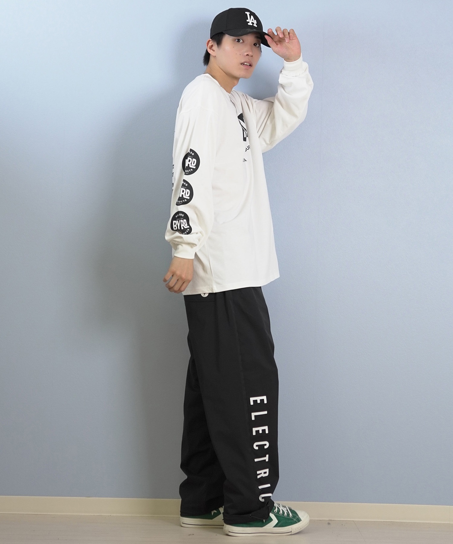 DEAR LAUREL ディアローレル × BYRD バード コラボ 長袖 Tシャツ ロンT メンズ バックプリント DL25F-BYRD01(WHT-M)