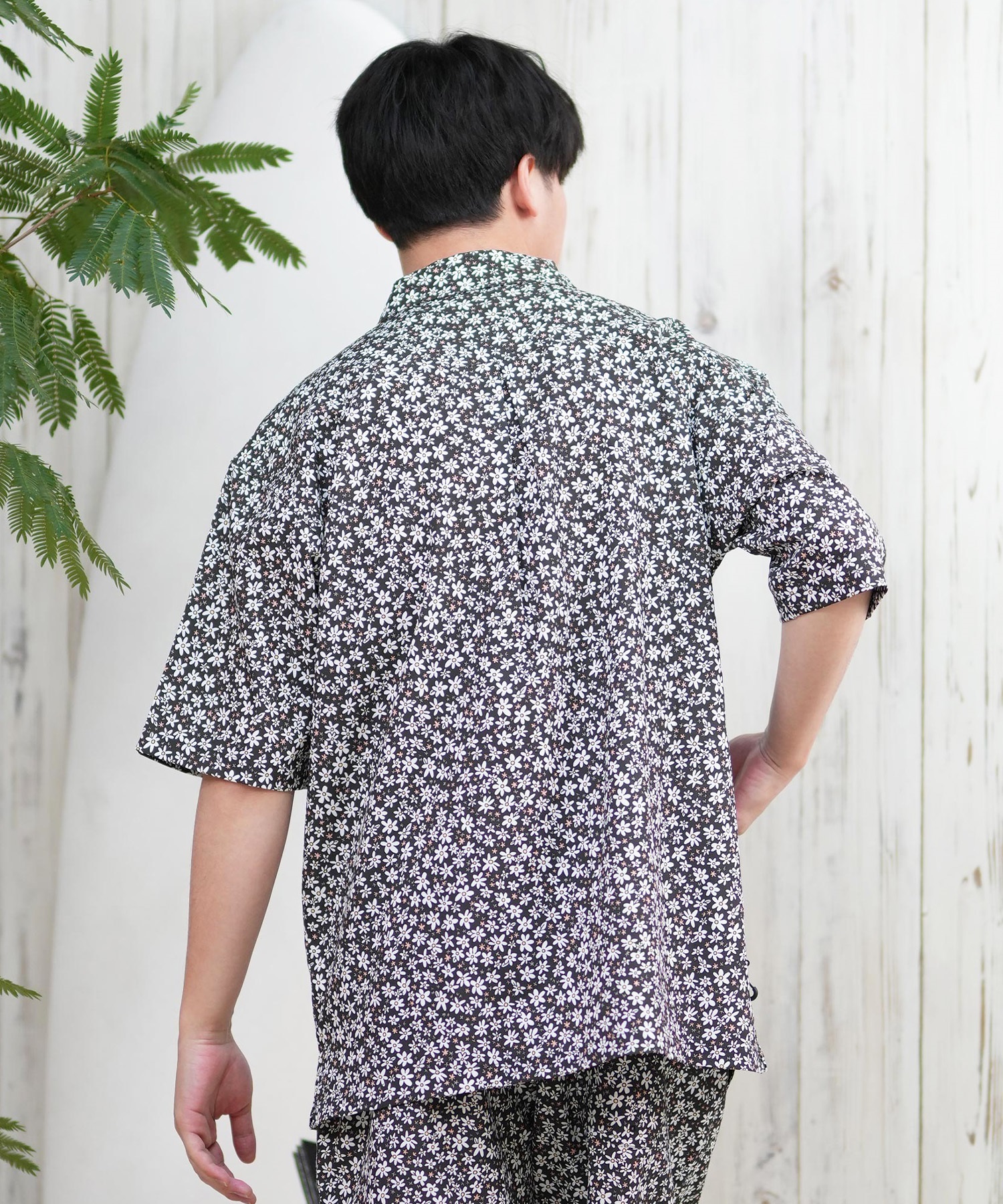 DEAR LAUREL ディアローレル 半袖 シャツ メンズ 水陸両用 ユーティリティー UVカット セットアップ対応 D25S2407(WHT-M)