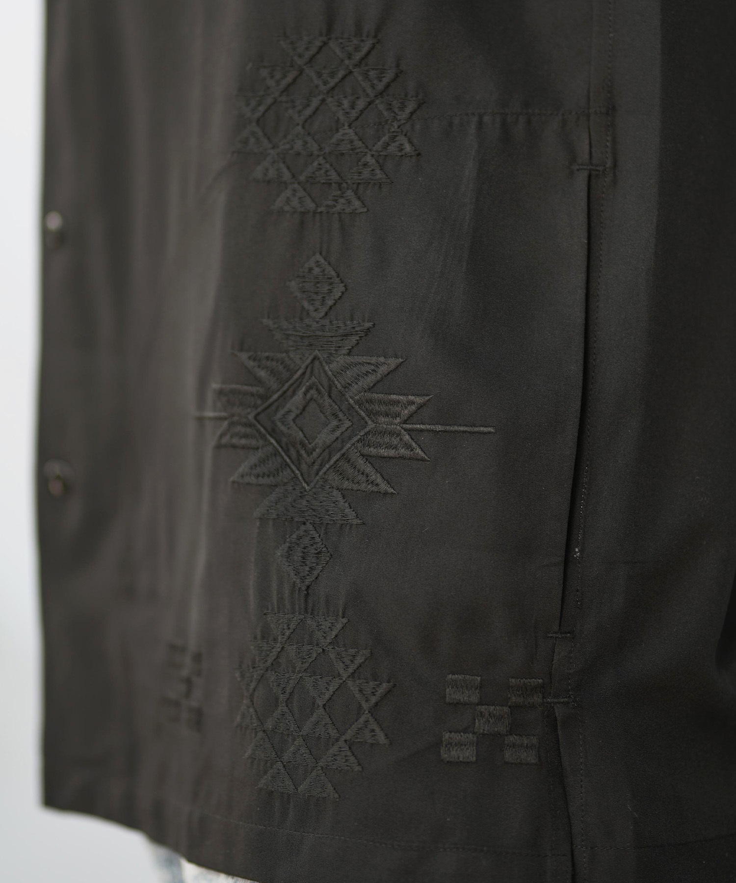 DEAR LAUREL ディアローレル 半袖 シャツ メンズ キューバシャツ 刺繍 D25S2402(BLK-M)