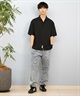 DEAR LAUREL ディアローレル 半袖 シャツ メンズ キューバシャツ 刺繍 D25S2402(BLK-M)