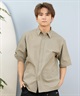 DEAR LAUREL ディアローレル 半袖 シャツ メンズ シアサッカー素材 軽量 ストレッチ 速乾 SEERSUCKER SHIRT D25S2404(OFF-M)