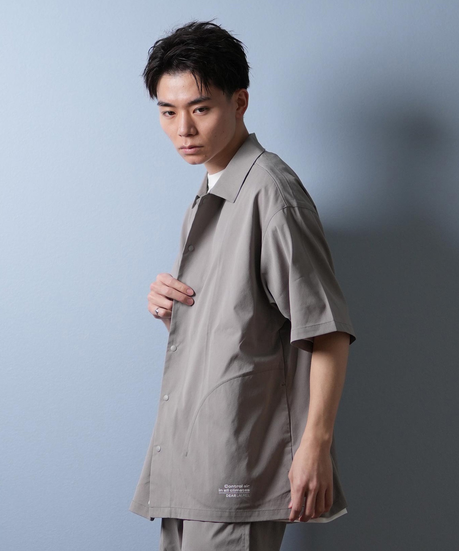 DEAR LAUREL ディアローレル 半袖 シャツ メンズ 接触冷感 吸汗速乾