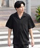 DEAR LAUREL ディアローレル 半袖 シャツ メンズ ワンポイント ロゴ シンプル 接触冷感 セットアップ対応 D25S2401(BLK-M)