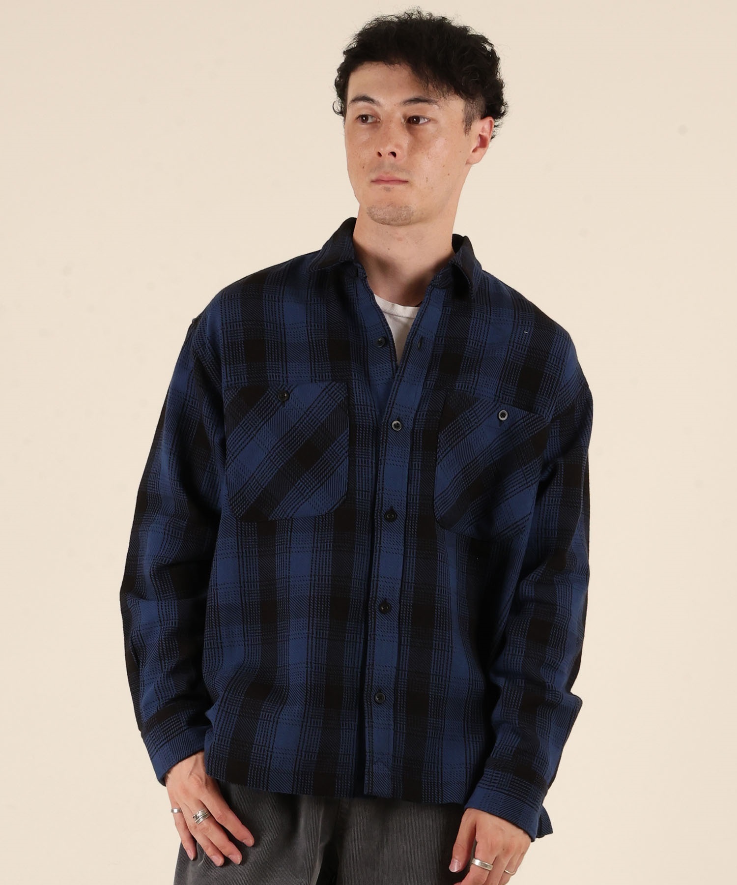 DEAR LAUREL ディアローレル 長袖 シャツ メンズ チェック ネルシャツ