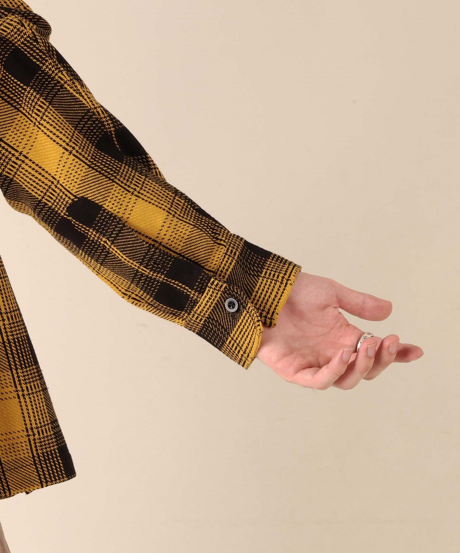 DEAR LAUREL ディアローレル 長袖 シャツ メンズ チェック ネルシャツ HEAVY FLANNEL SHIRT D25F-2601(MUS-M)