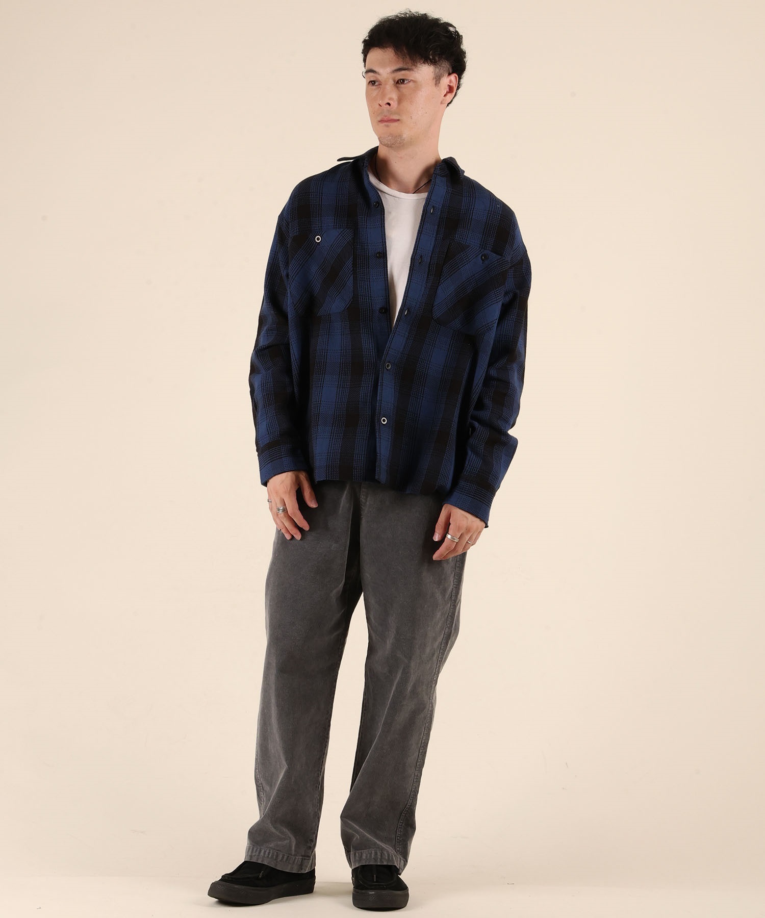 DEAR LAUREL ディアローレル 長袖 シャツ メンズ チェック ネルシャツ