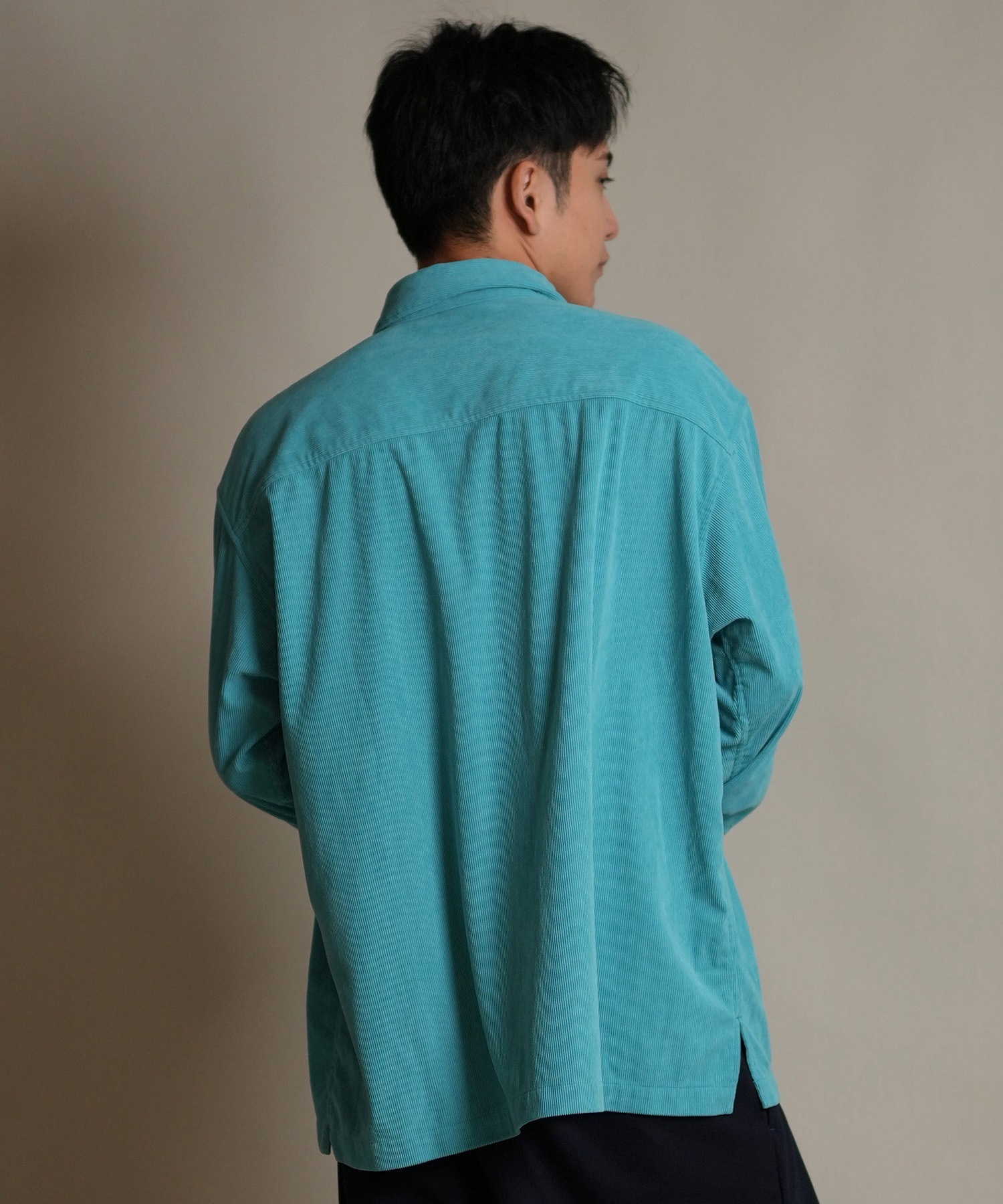 DEAR LAUREL ディアローレル 長袖 シャツ メンズ コーデュロイ 無地 シンプル CORDUROY SHIRT D25F-2602(WHT-M)