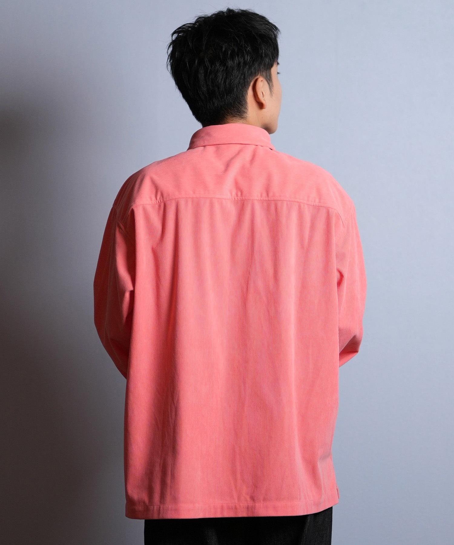 DEAR LAUREL ディアローレル 長袖 シャツ メンズ コーデュロイ 無地 シンプル CORDUROY SHIRT D25F-2602(WHT-M)