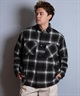 DEAR LAUREL ディアローレル 長袖 シャツ メンズ チェック ネルシャツ FLANNEL SHIRT D25F-2603(BLK-M)