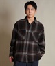 DEAR LAUREL ディアローレル 長袖 シャツ メンズ チェック ネルシャツ FLANNEL SHIRT D25F-2603(BLK-M)