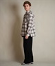 DEAR LAUREL ディアローレル 長袖 シャツ メンズ チェック ネルシャツ FLANNEL SHIRT D25F-2603(BLK-M)