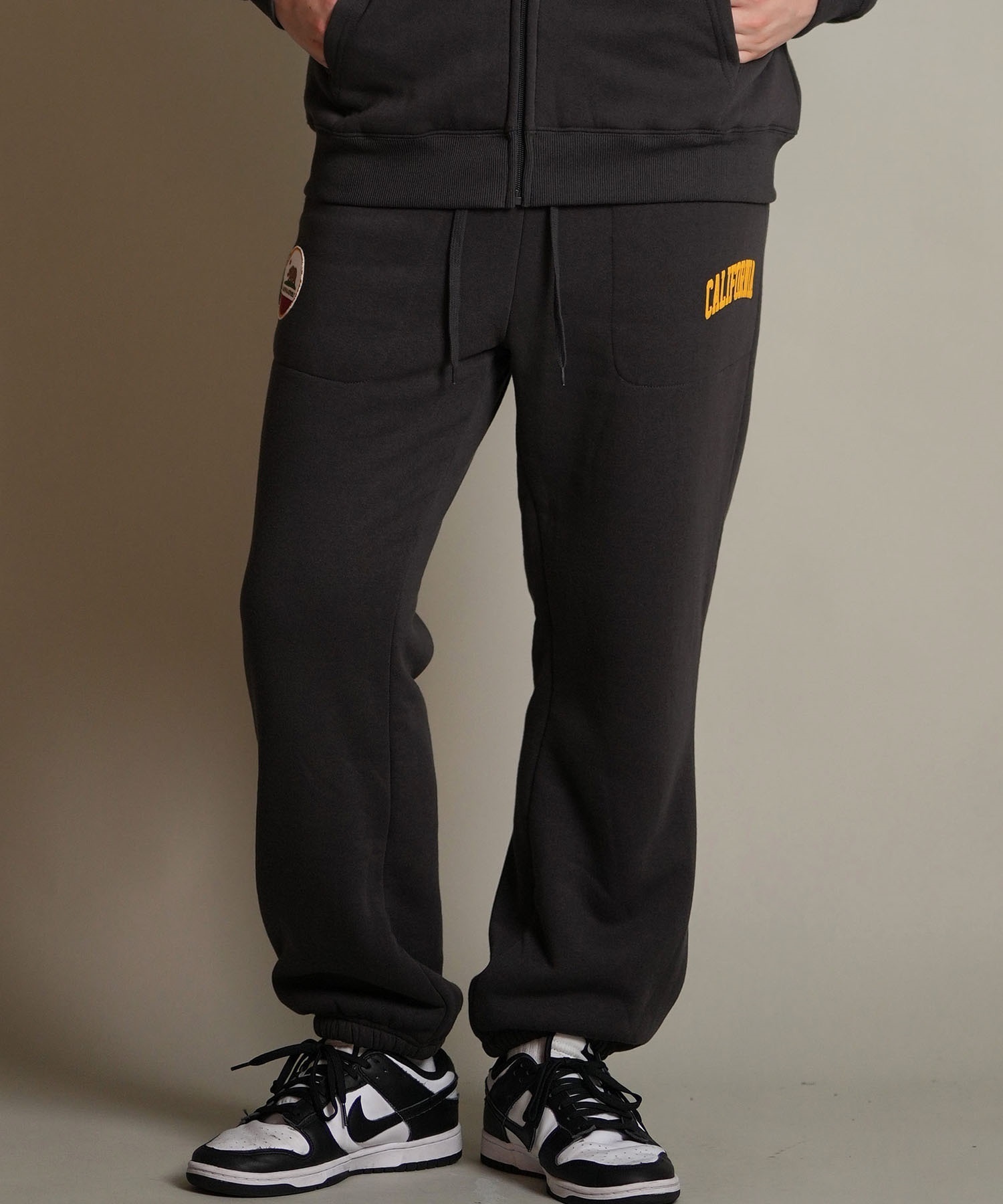 DEAR LAUREL ディアローレル ロングパンツ メンズ スウェット パンツ ボア セットアップ対応 D25F-3103(BLK-M)