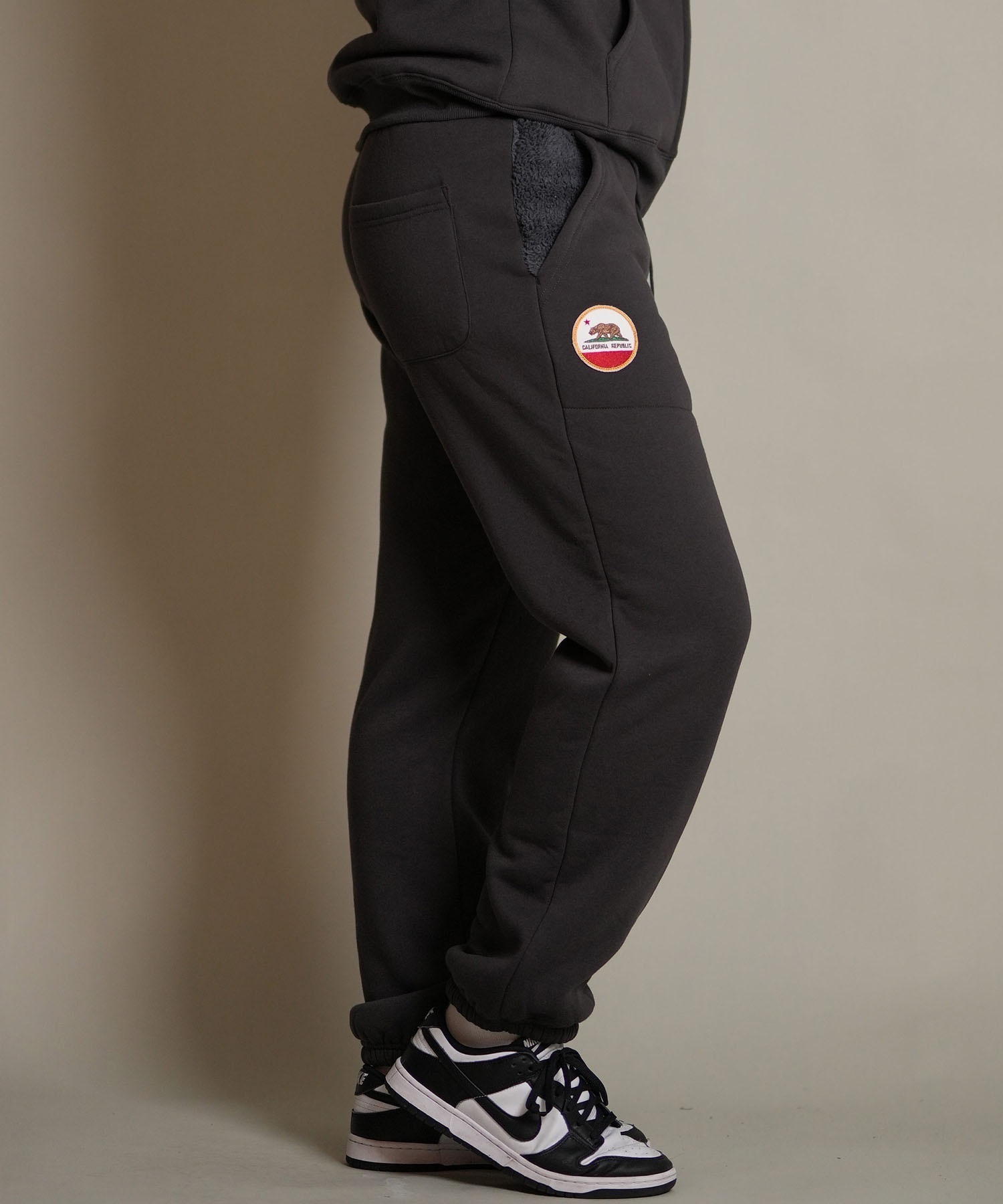 DEAR LAUREL ディアローレル ロングパンツ メンズ スウェット パンツ ボア セットアップ対応 D25F-3103(BLK-M)
