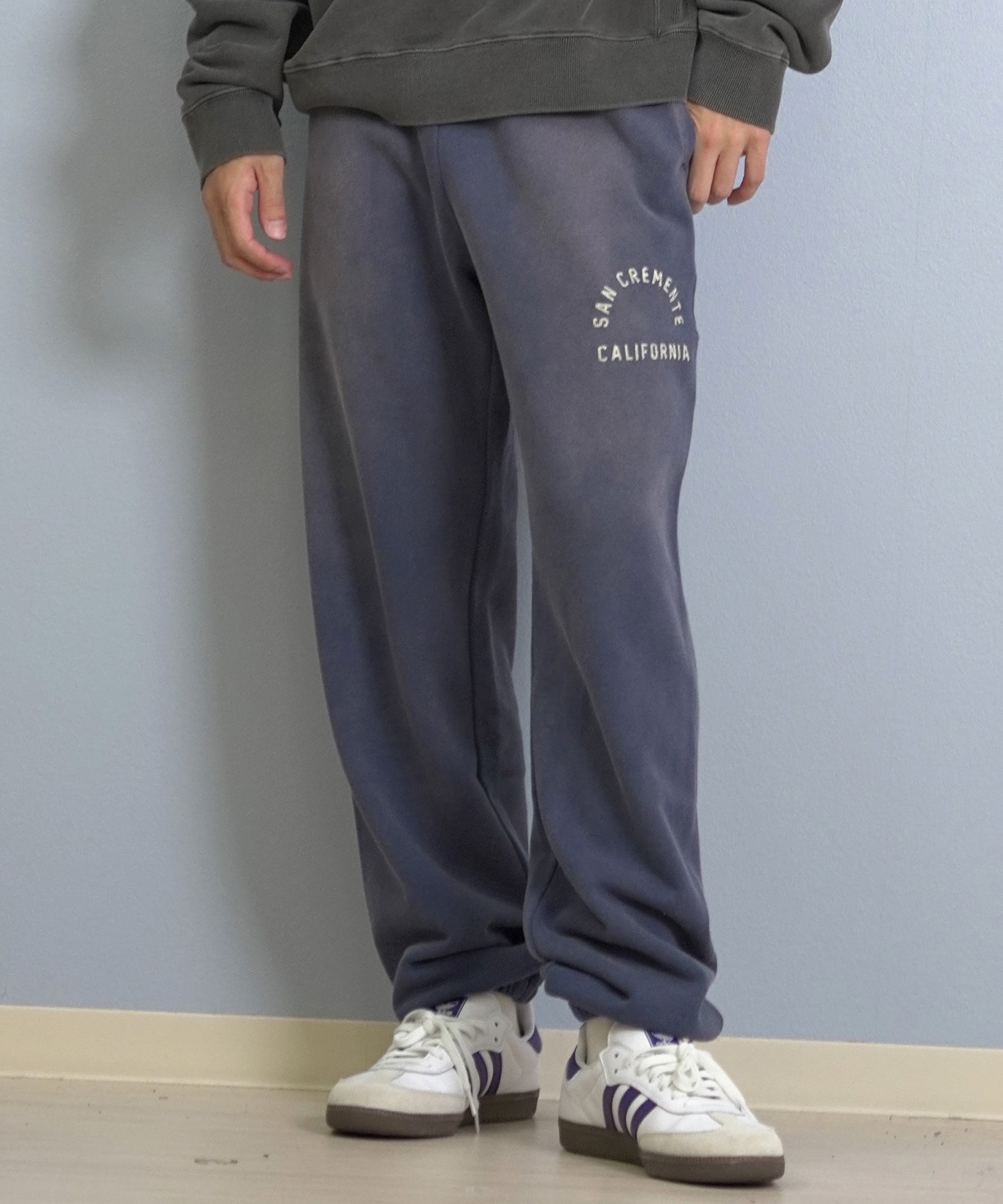 DEAR LAUREL ディアローレル ロングパンツ ロンパン メンズ スウェットパンツ ヴィンテージ加工 裏毛 セットアップ対応 D25F-3104(BLK-M)