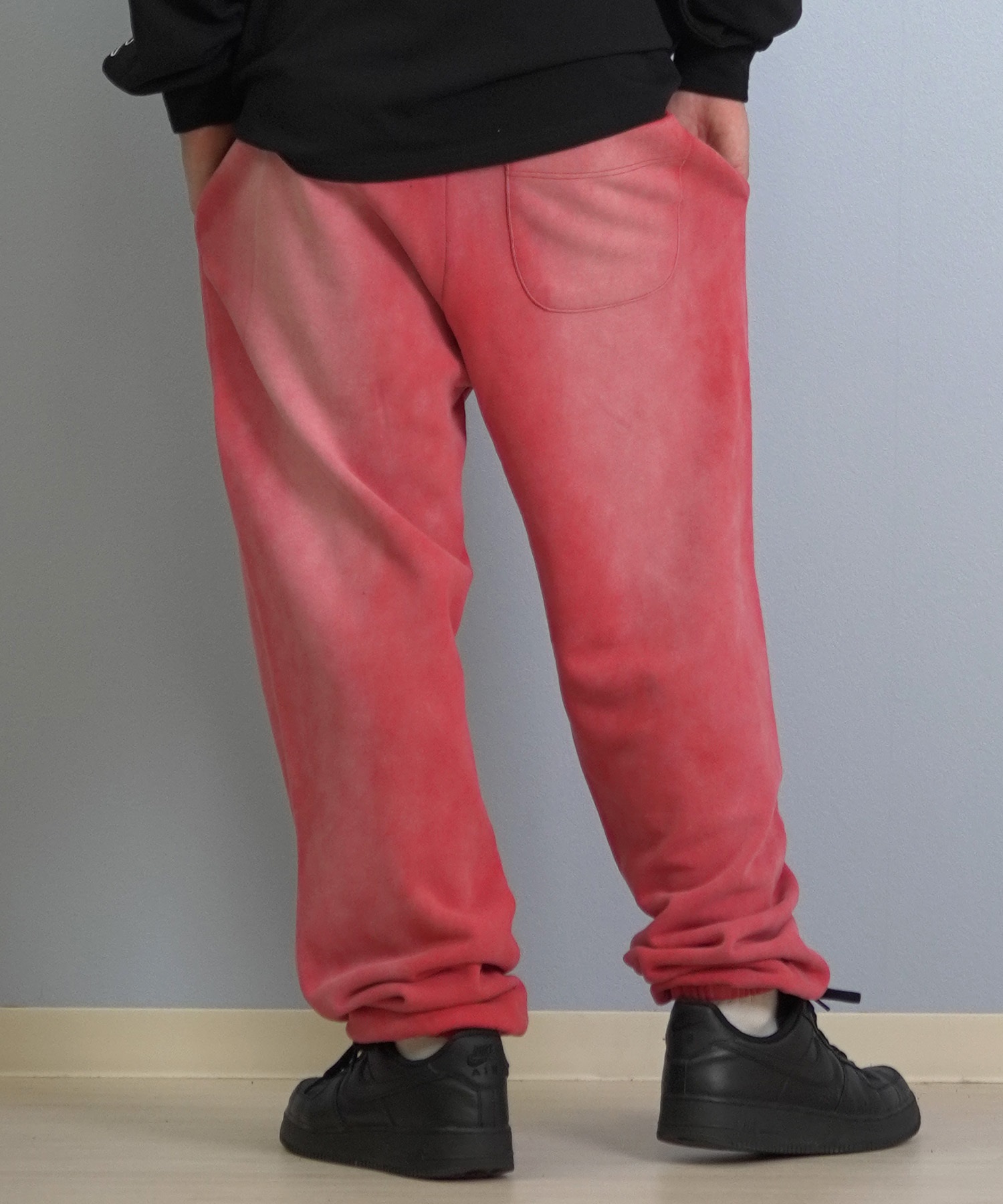 DEAR LAUREL ディアローレル ロングパンツ ロンパン メンズ スウェットパンツ ヴィンテージ加工 裏毛 セットアップ対応 D25F-3104(BLK-M)