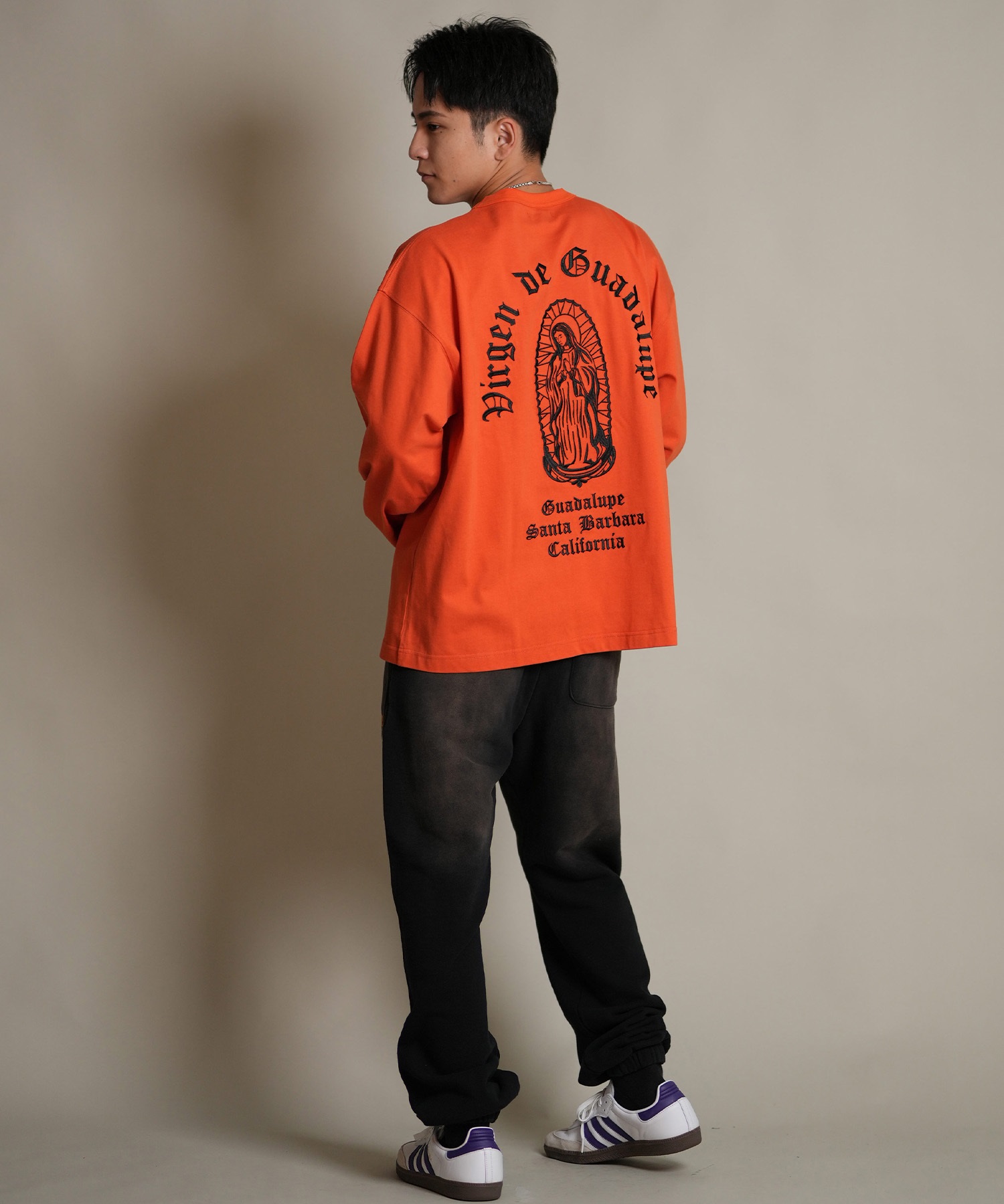 DEAR LAUREL ディアローレル ロングパンツ ロンパン メンズ スウェットパンツ ヴィンテージ加工 裏毛 セットアップ対応 D25F-3104(BLK-M)