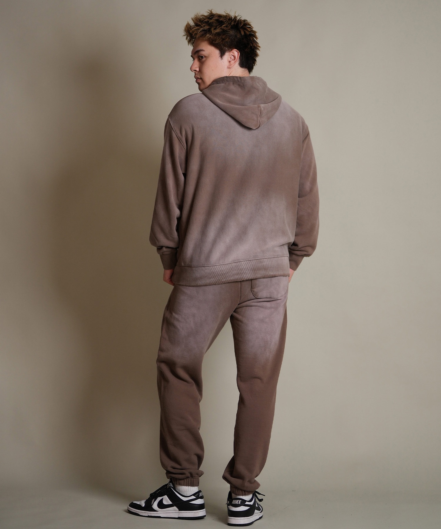 DEAR LAUREL ディアローレル ロングパンツ ロンパン メンズ スウェットパンツ ヴィンテージ加工 裏毛 セットアップ対応 D25F-3104(BLK-M)