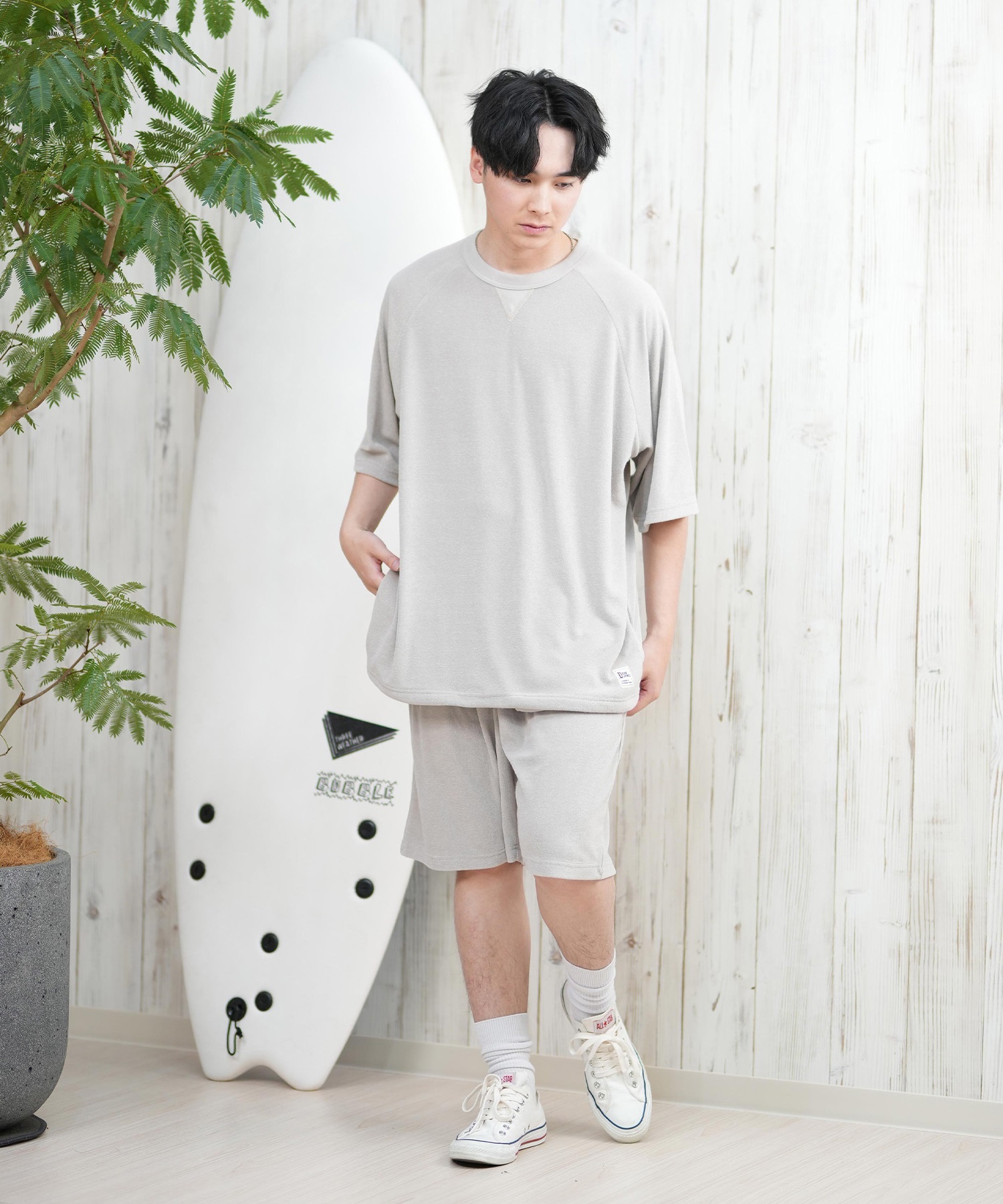 DEAR LAUREL ディアローレル ショートパンツ メンズ ショーツ 水陸両用 ユーティリティー UVカット セットアップ対応 D25S3304(BLK-M)